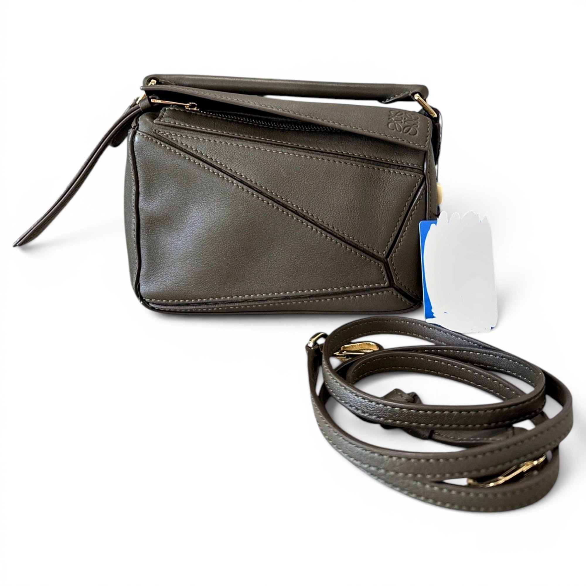 Puzzle leather handbag