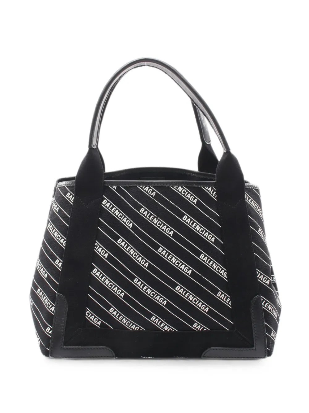 2000s Navy Cabas logo-print tote bag