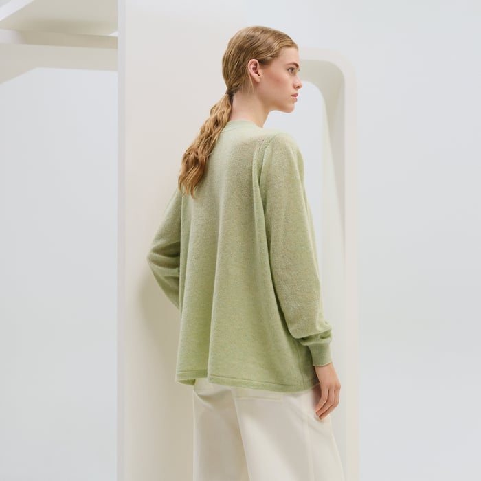 Vert Tendre Cashmere Long-sleeve Sweater