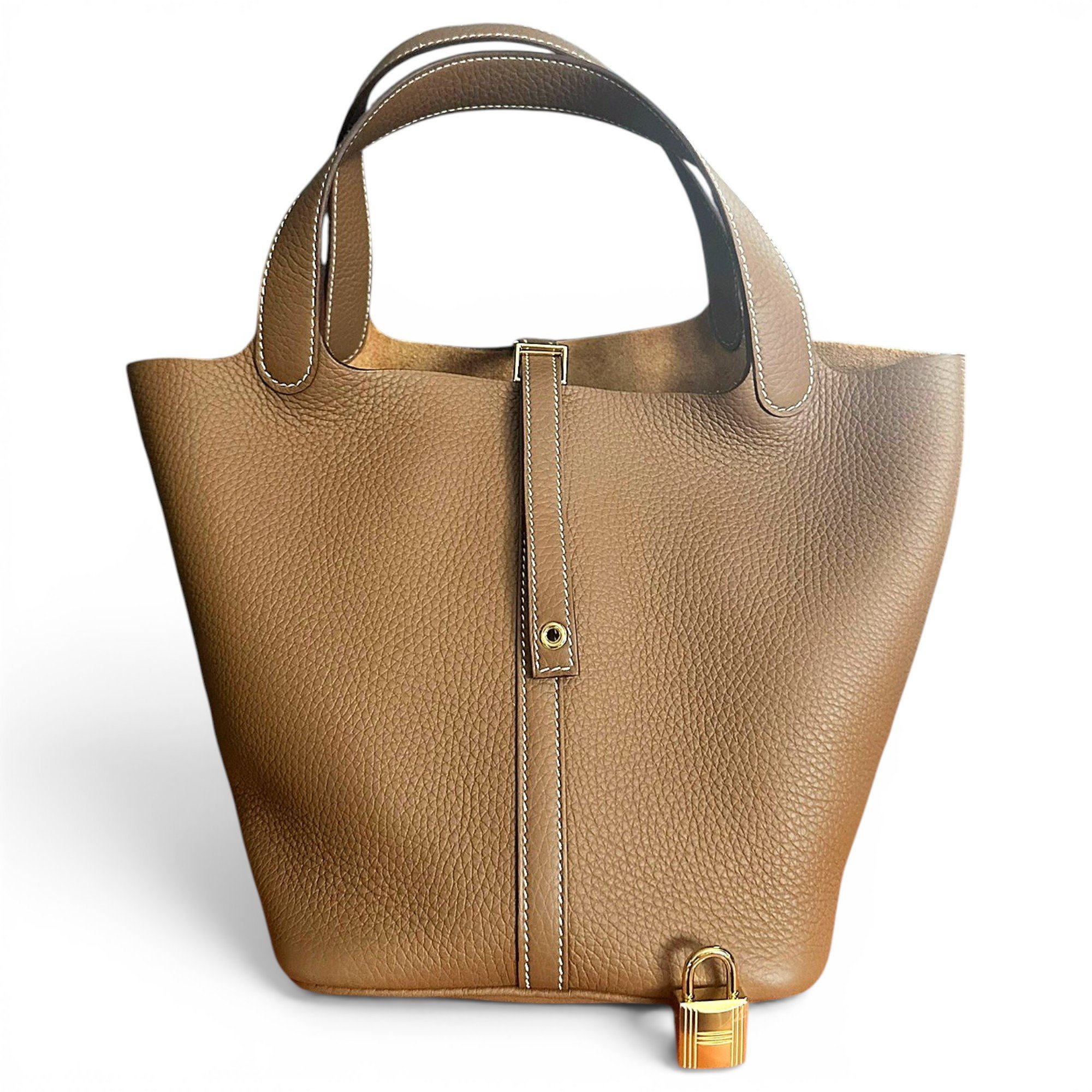 Picotin leather tote