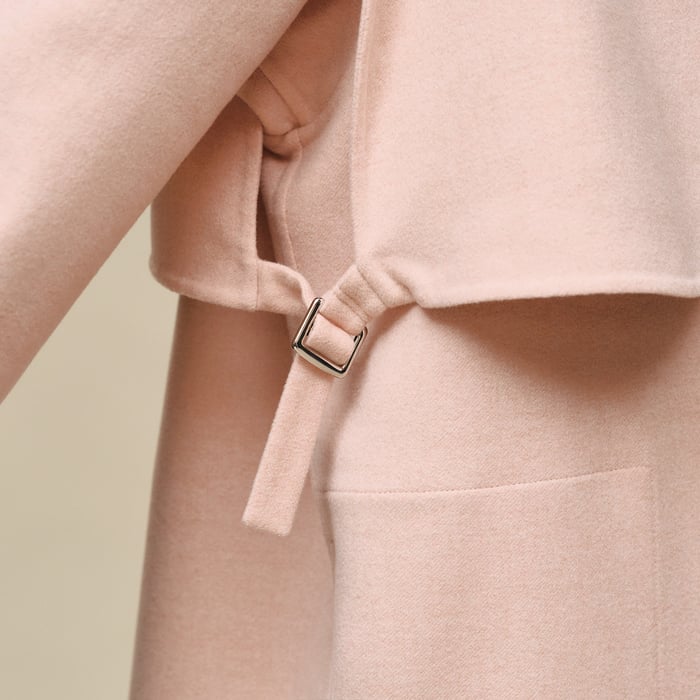 Rose Palomino Long Storm Flap Coat