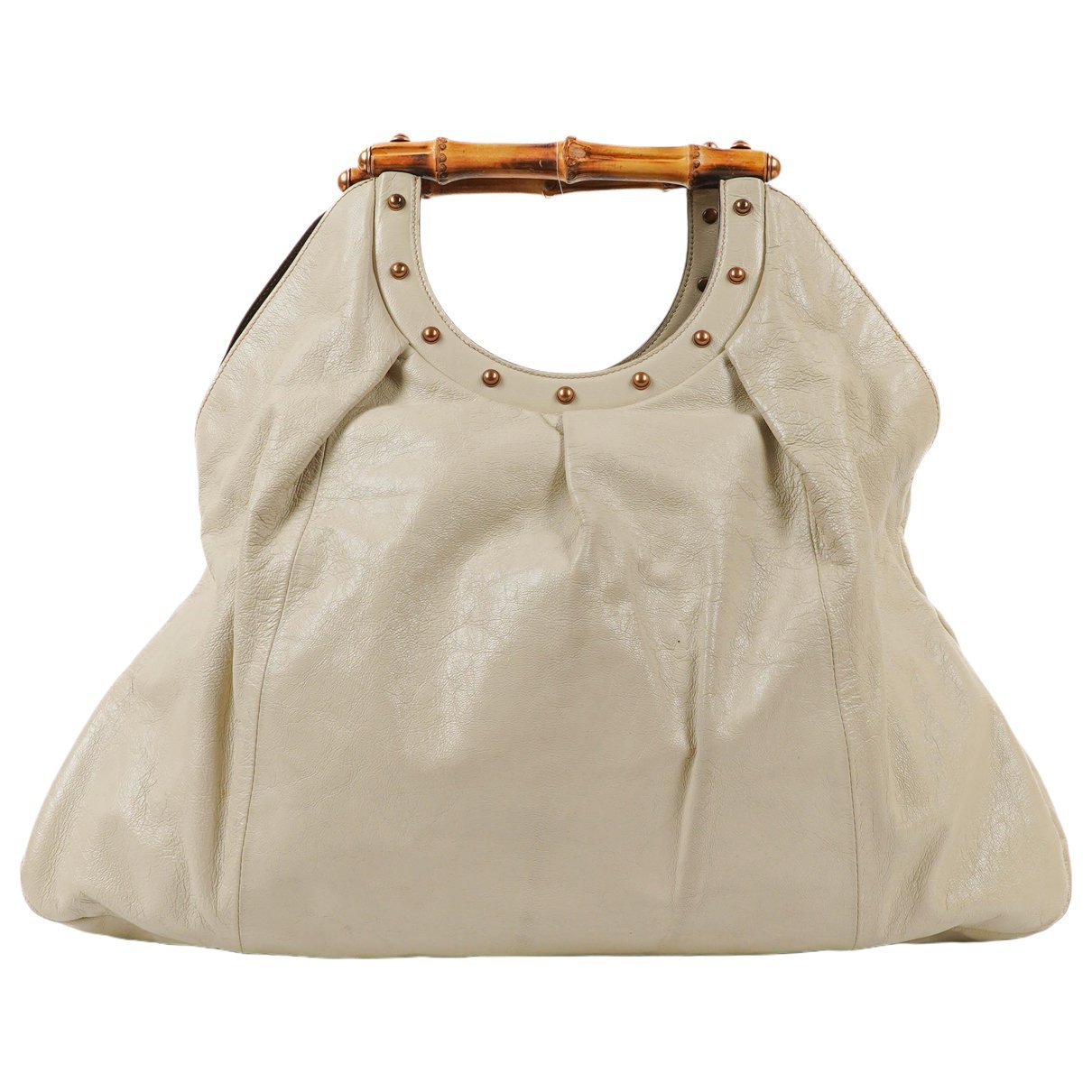 Bamboo Top Handle leather handbag