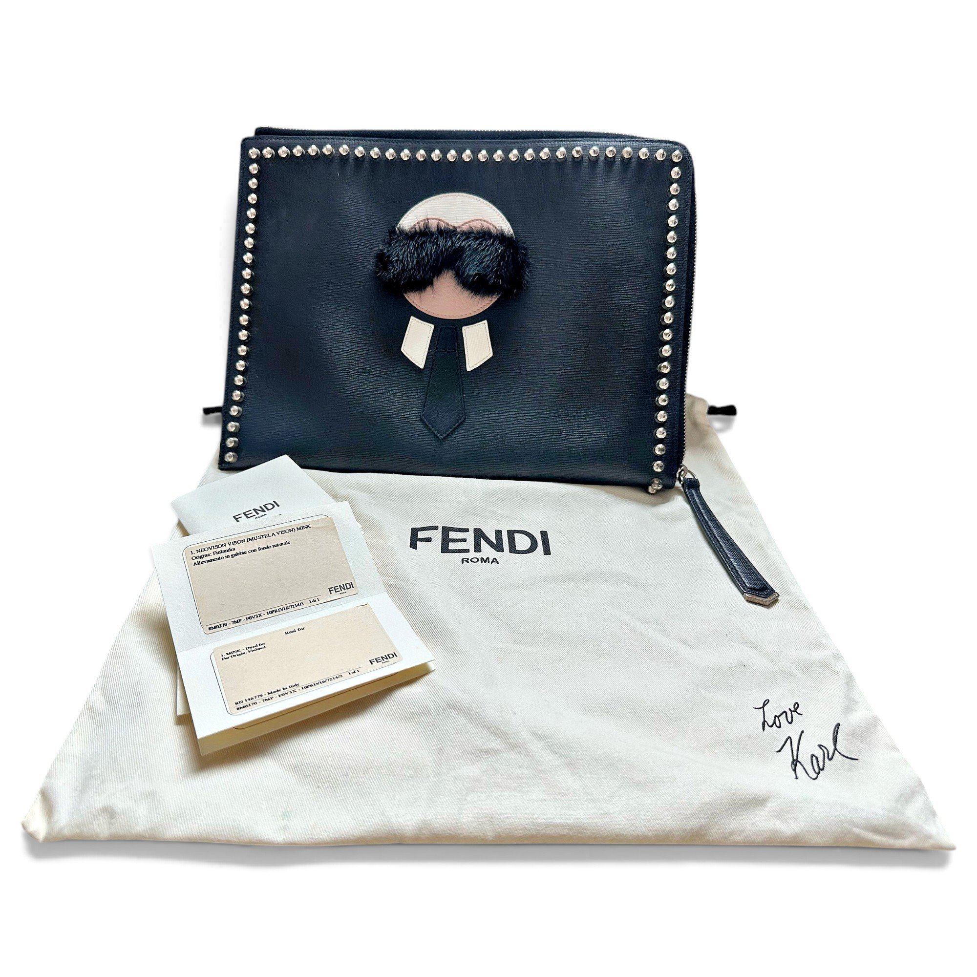 Leather clutch bag