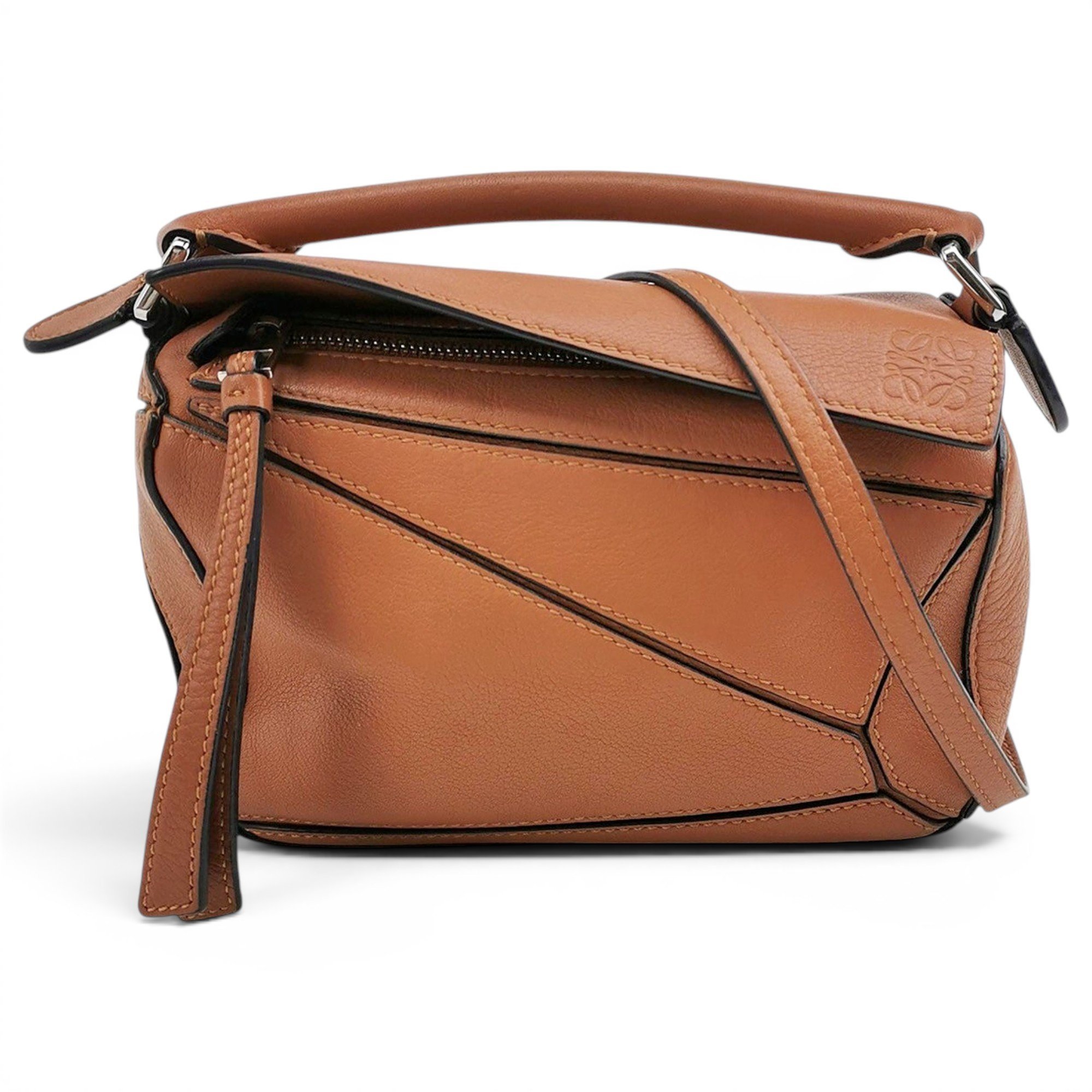 Puzzle leather handbag