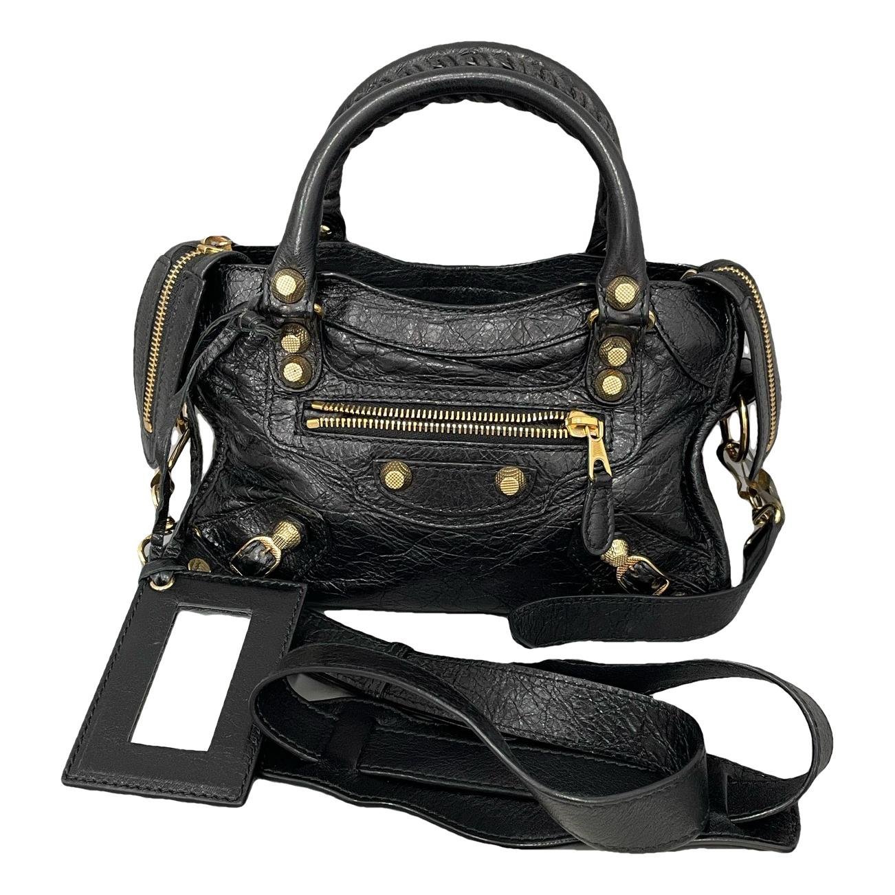 City leather handbag