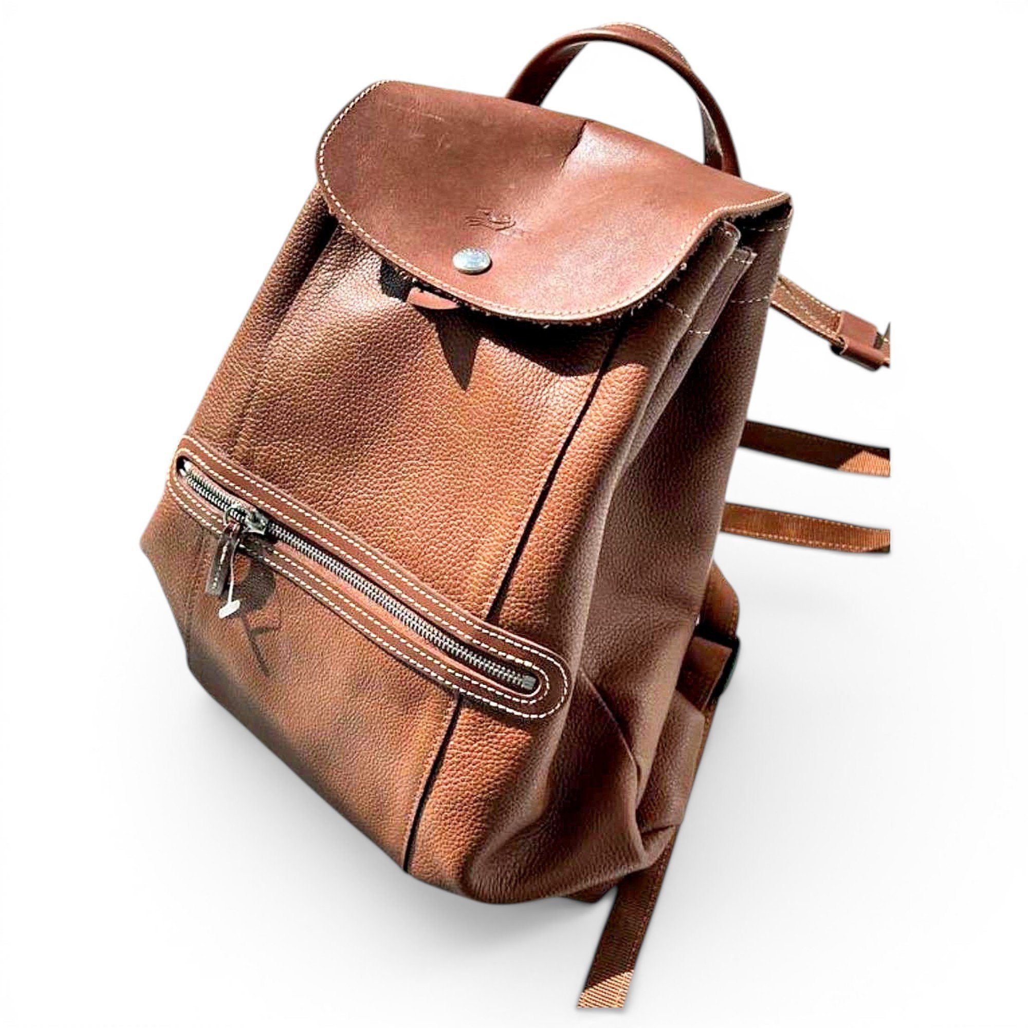 Foulonné leather backpack