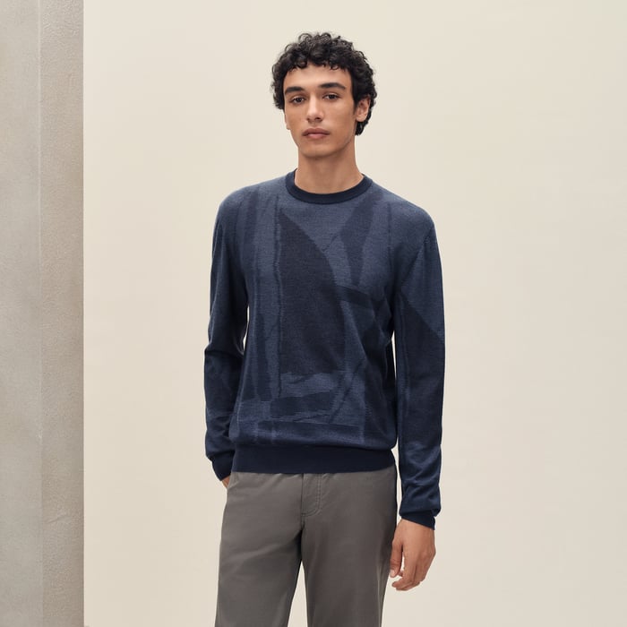 Indigo "Grand Large" Crewneck Sweater