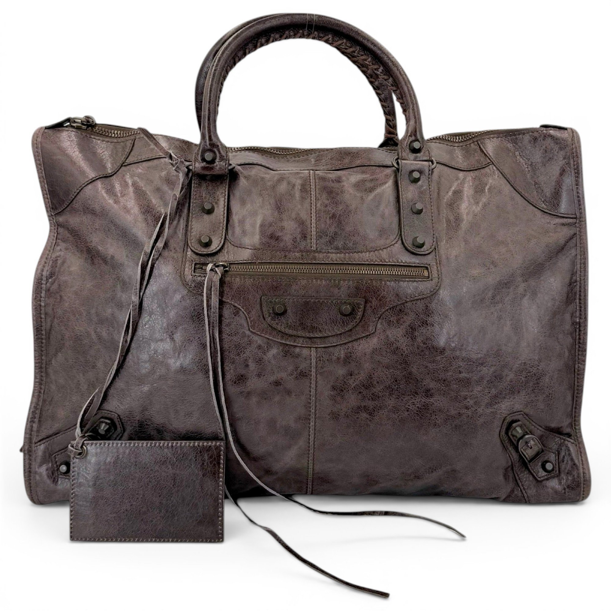 City leather handbag