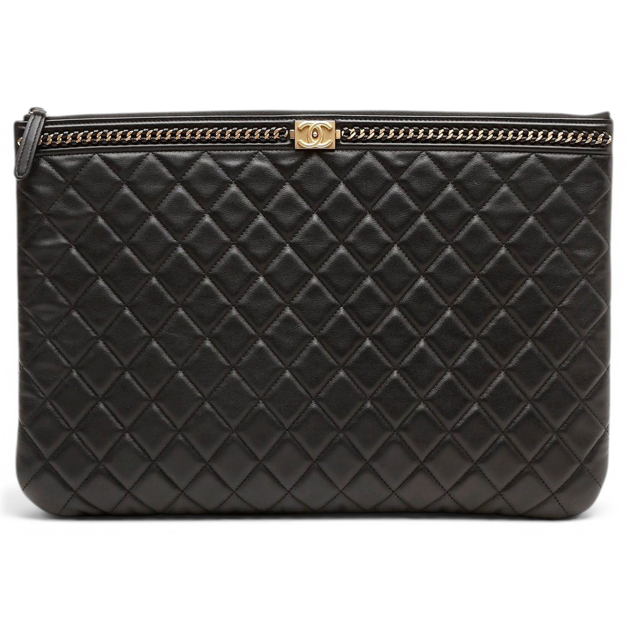 Boy leather clutch bag