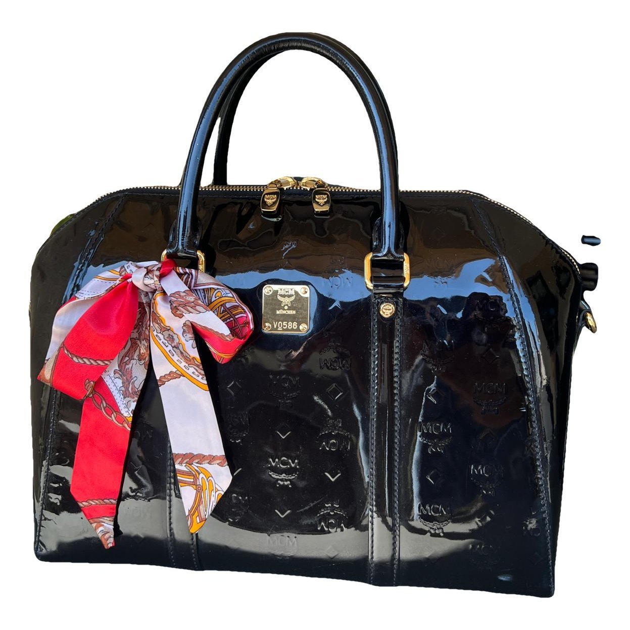 Patent leather handbag