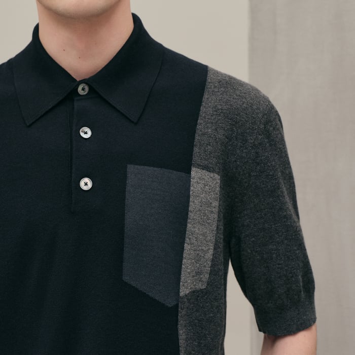 Marine "Poche Ombree" Polo Shirt