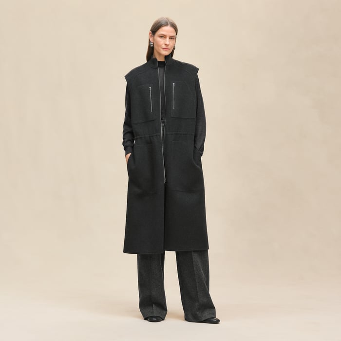 Gris Volcanique Long Bomber Vest