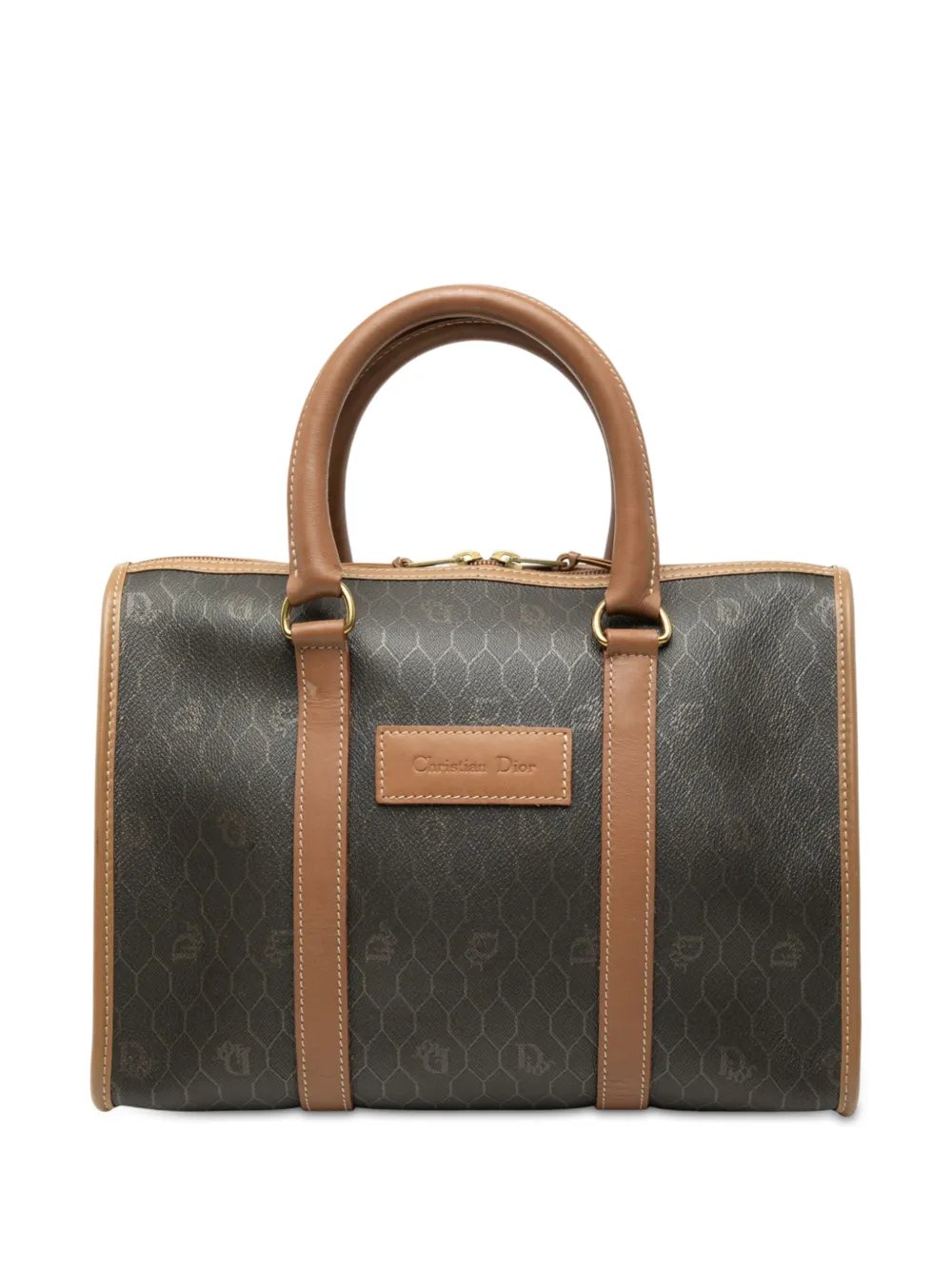 20th Century Honeycomb Coated Canvas boston bag