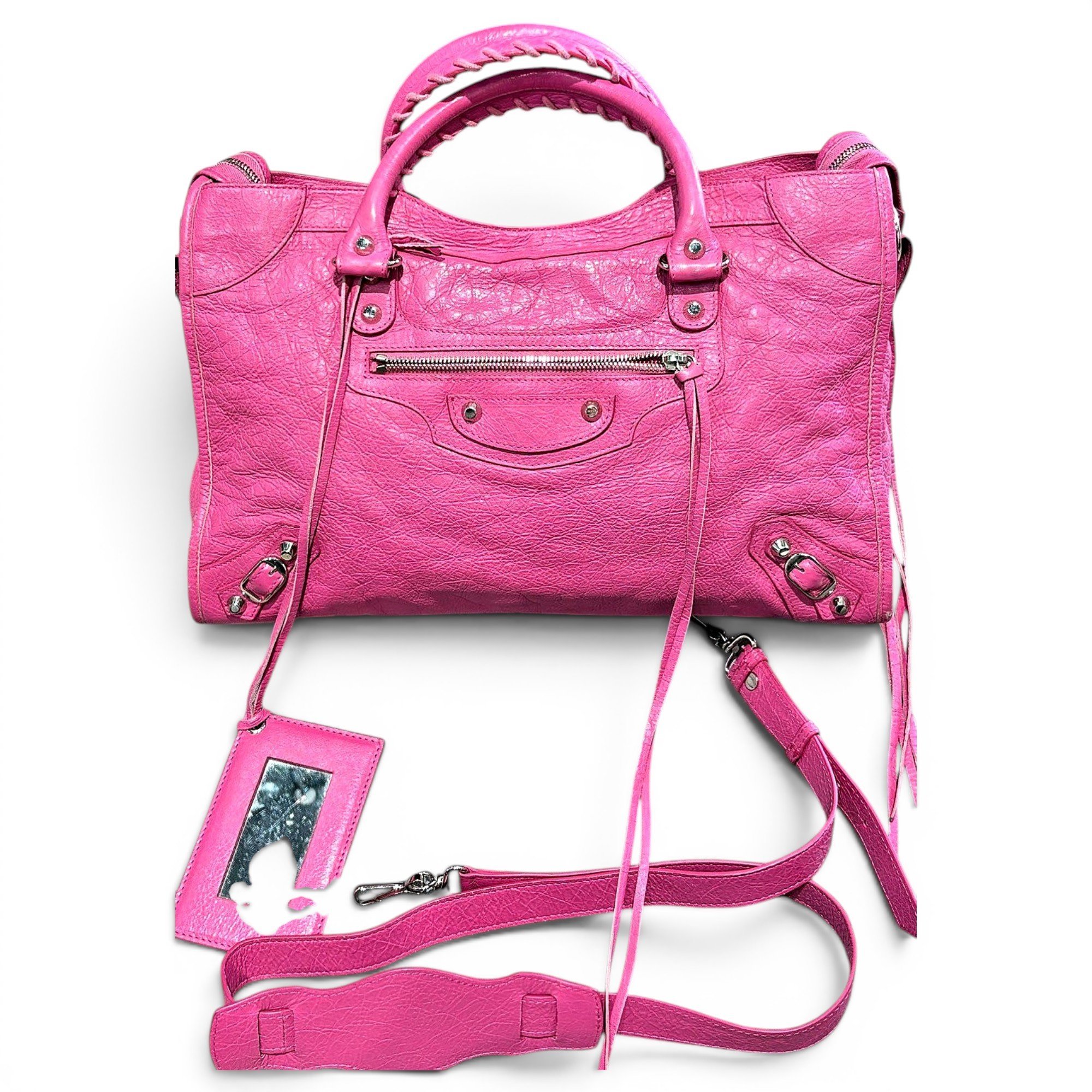 City leather handbag