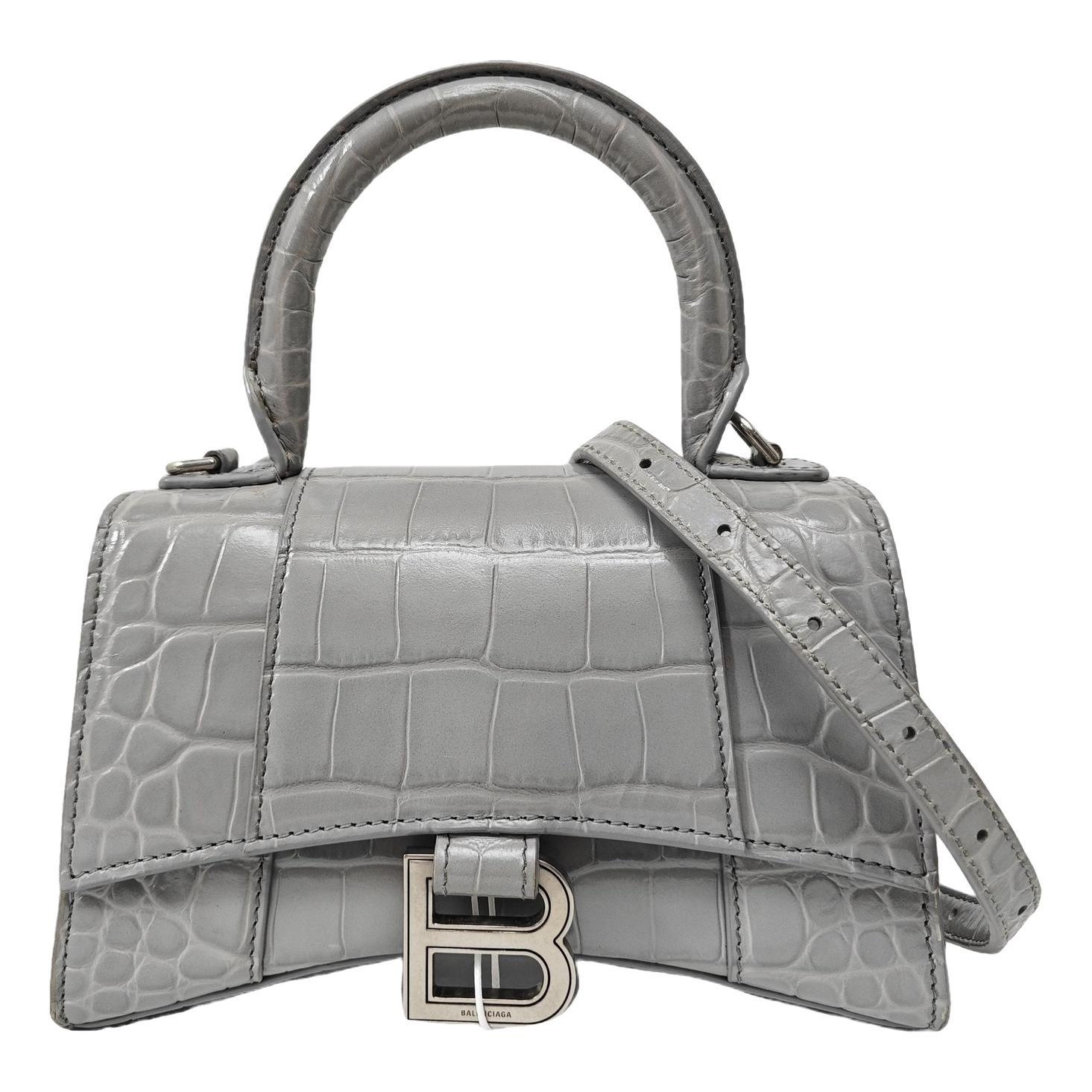 Hourglass leather handbag