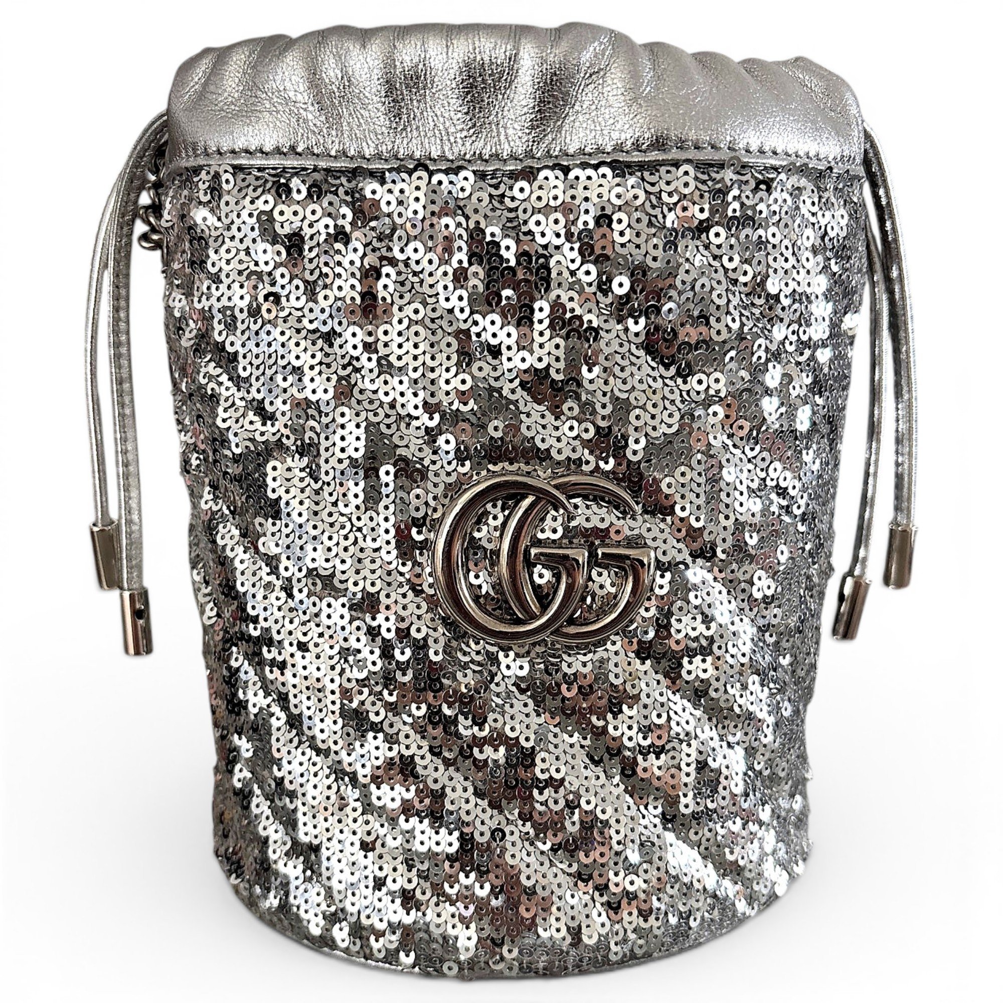 GG Marmont Chain Bucket glitter crossbody bag