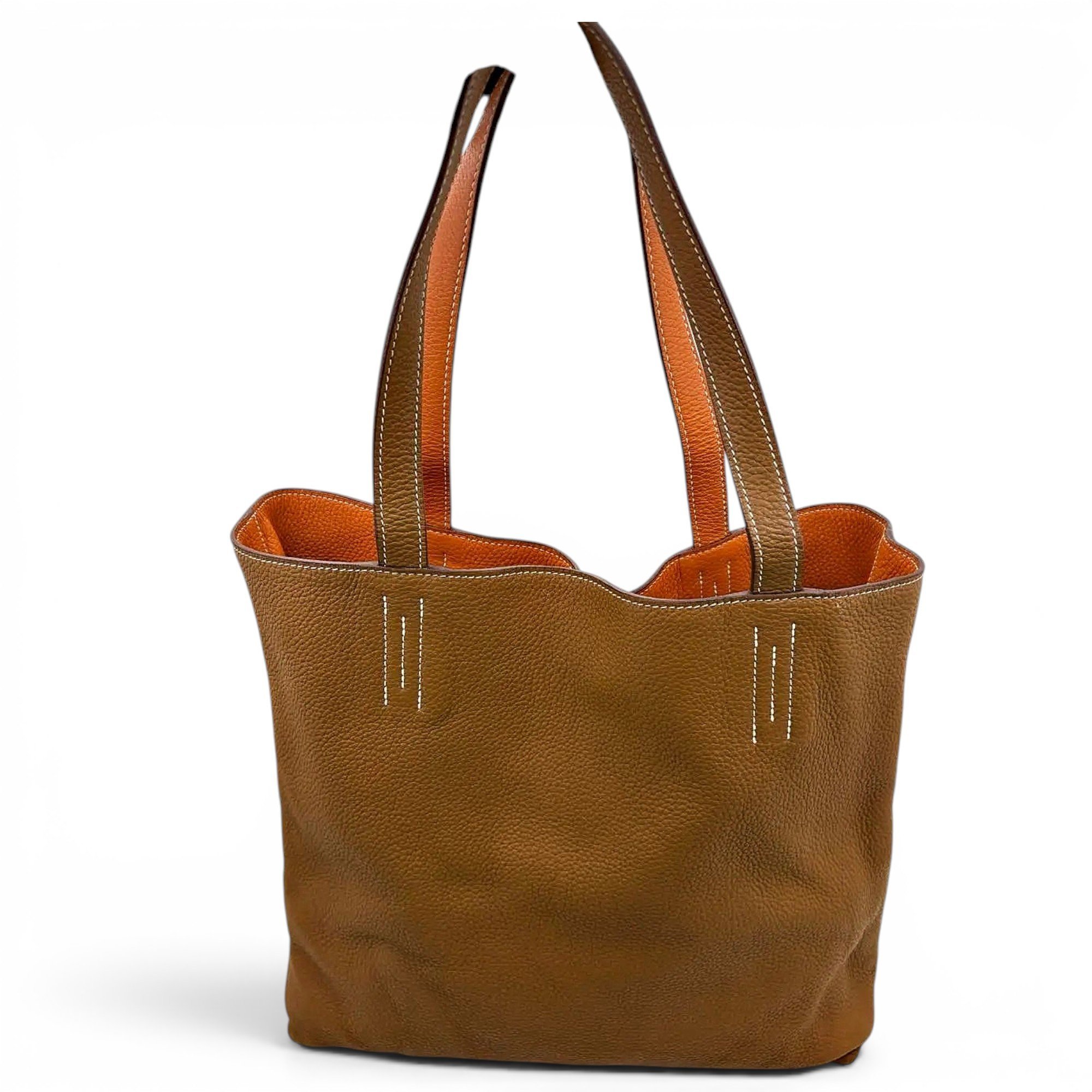 Double sens leather tote