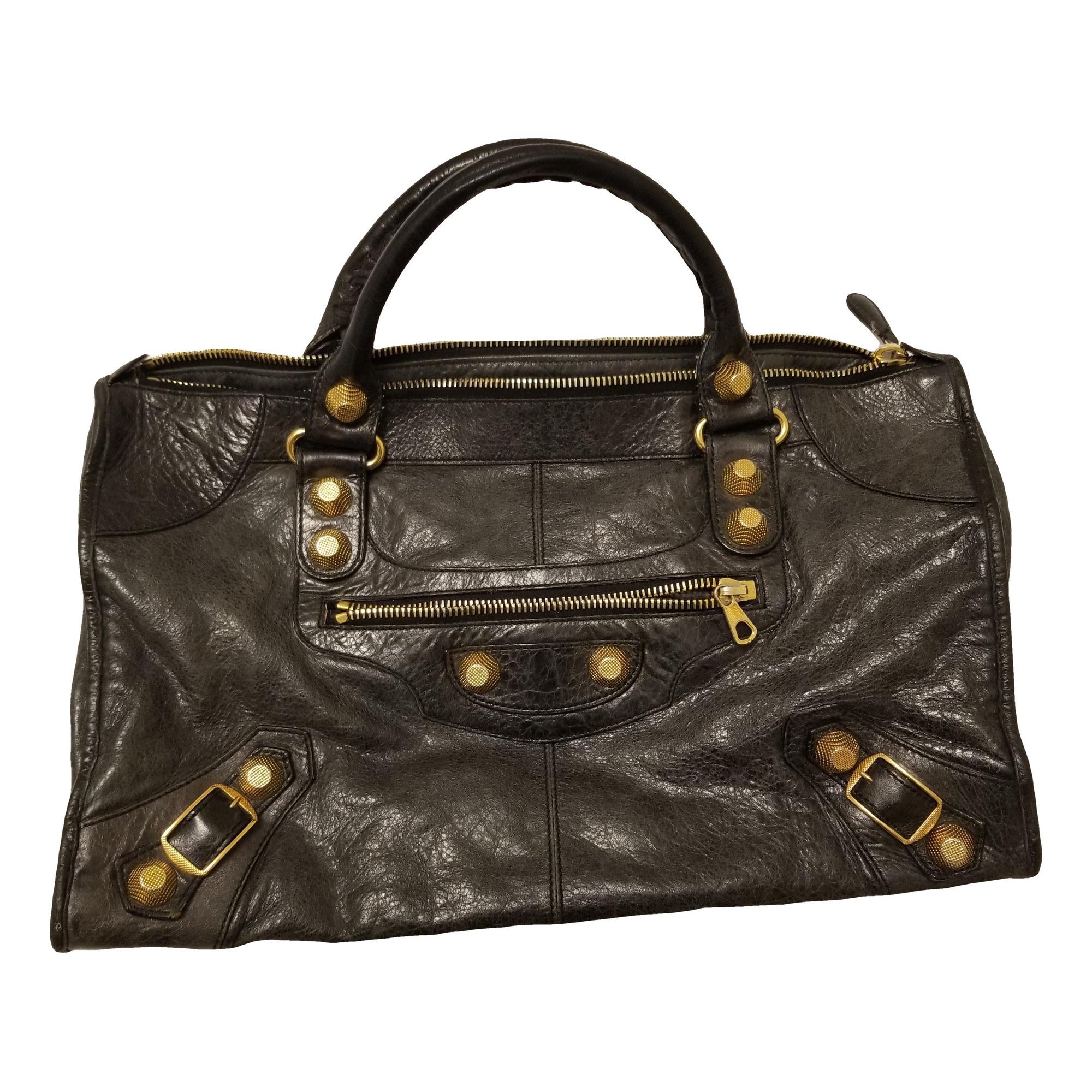 City leather handbag