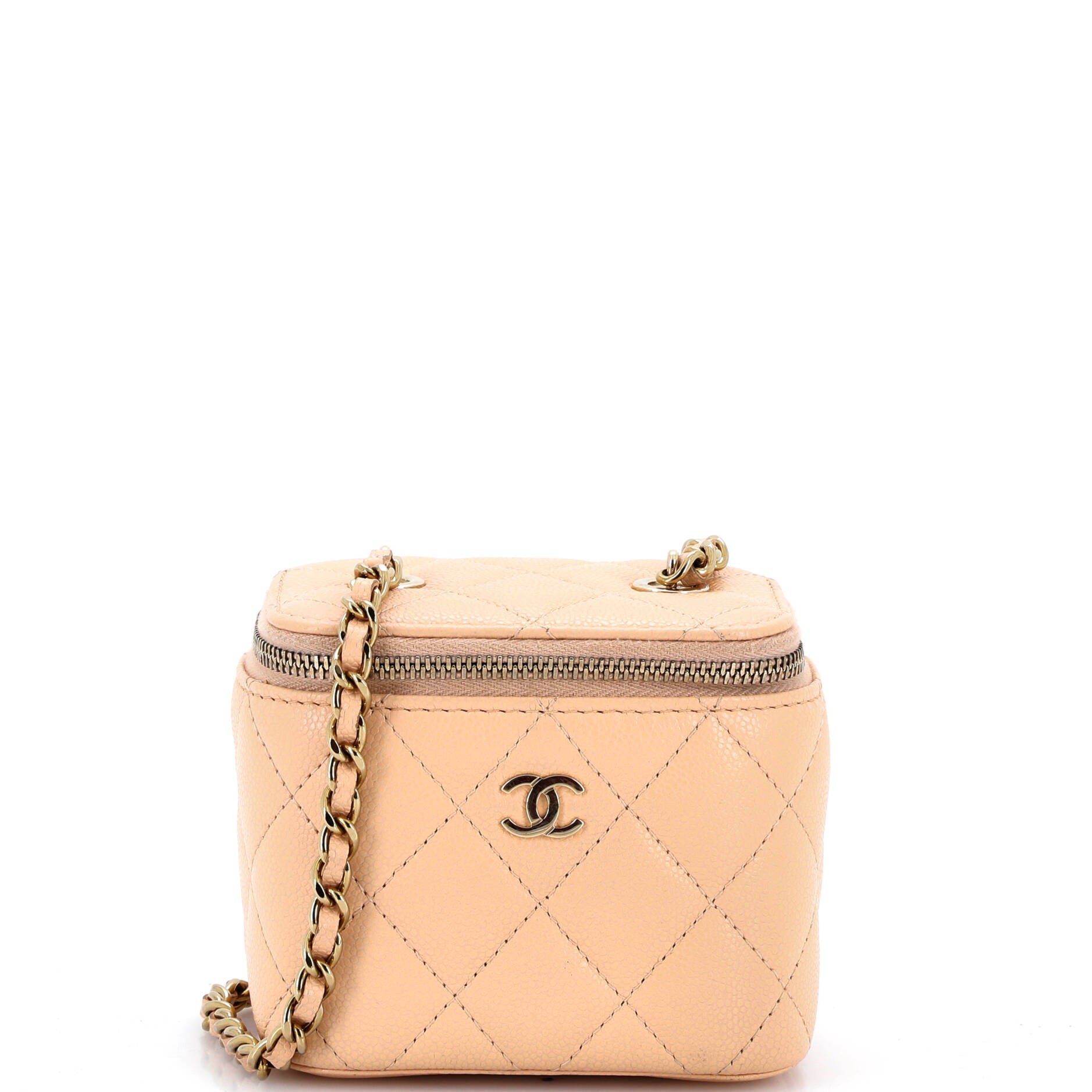 Classic Vanity Case with Chain Quilted Caviar Mini