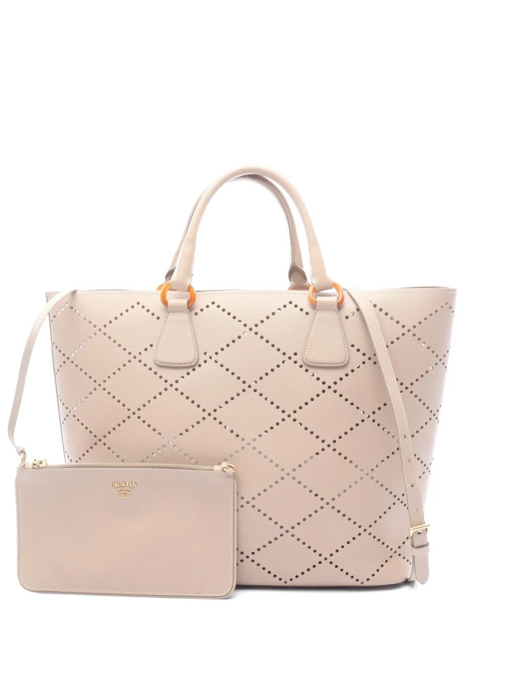 2000s perforated leather tote bag