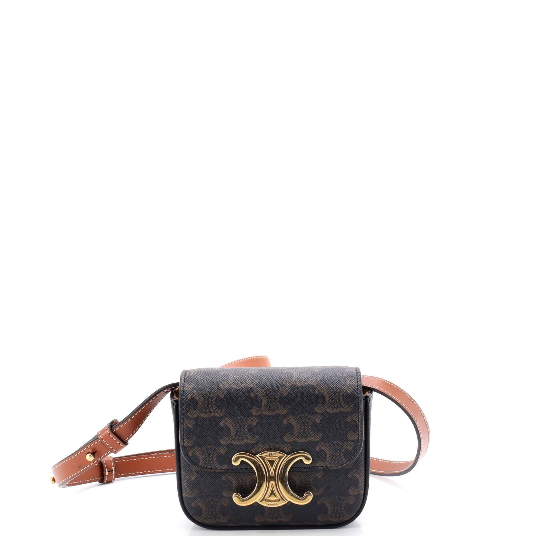 Celine Triomphe Shoulder Bag Triomphe Coated Canvas Mini