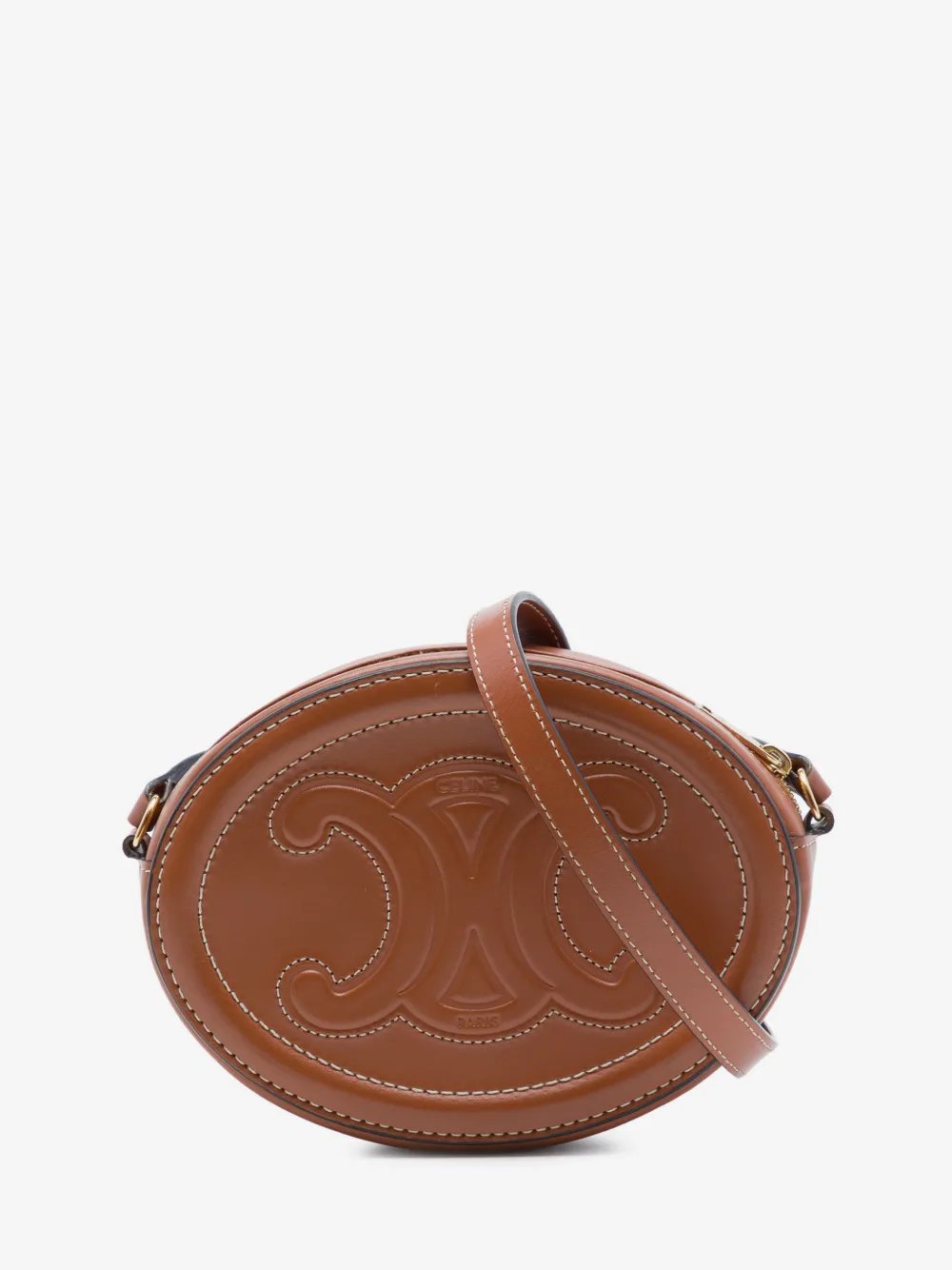 2021 Small Calfskin Cuir Triomphe Oval crossbody bag