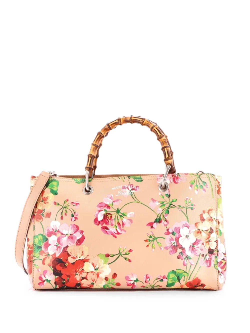 Bamboo Shopper Blooms Print Leather Medium tote bag
