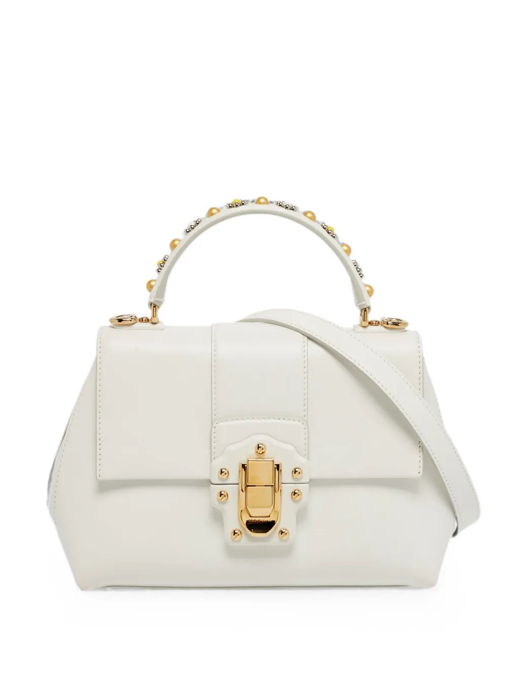 small Lucia embellished-top-handle tote bag