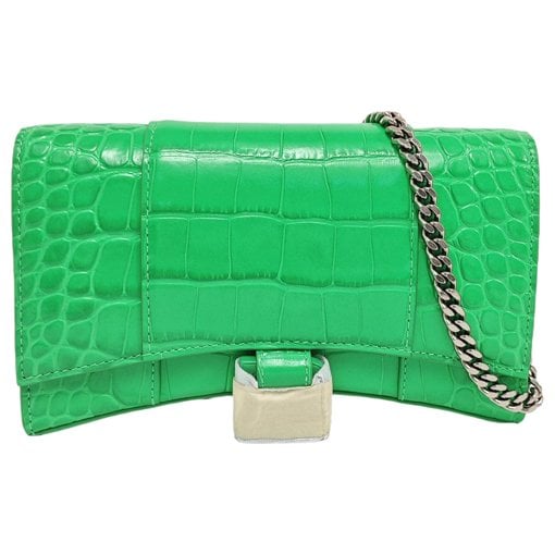 Hourglass leather handbag