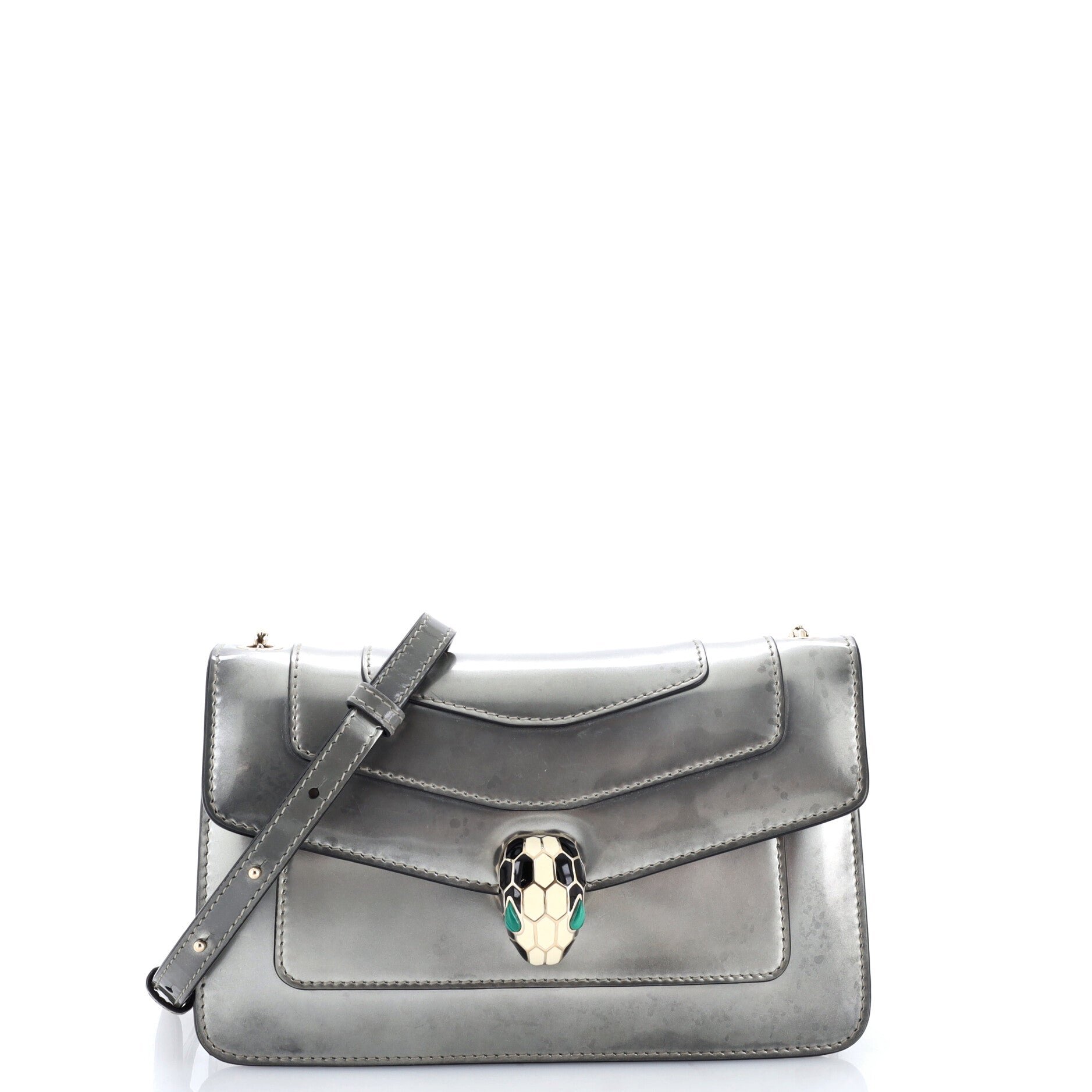 Serpenti Forever Shoulder Bag Metallic Leather Small