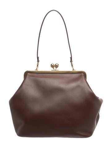 Leather Kisslock Frame Bag Large