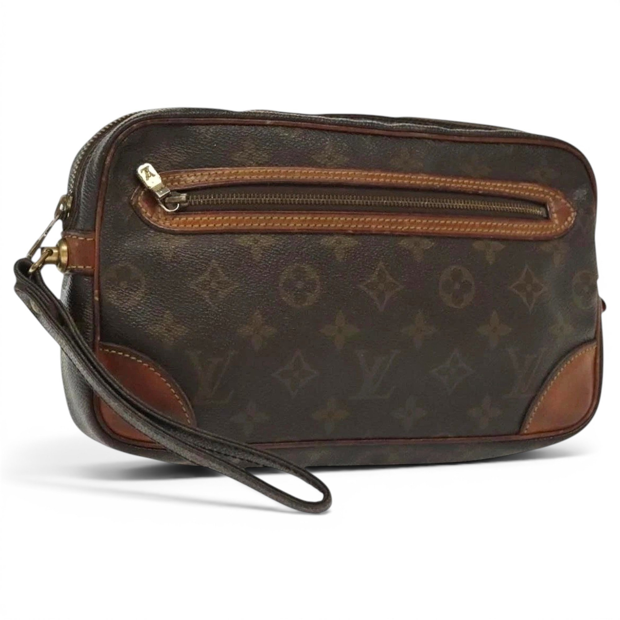 Leather clutch bag