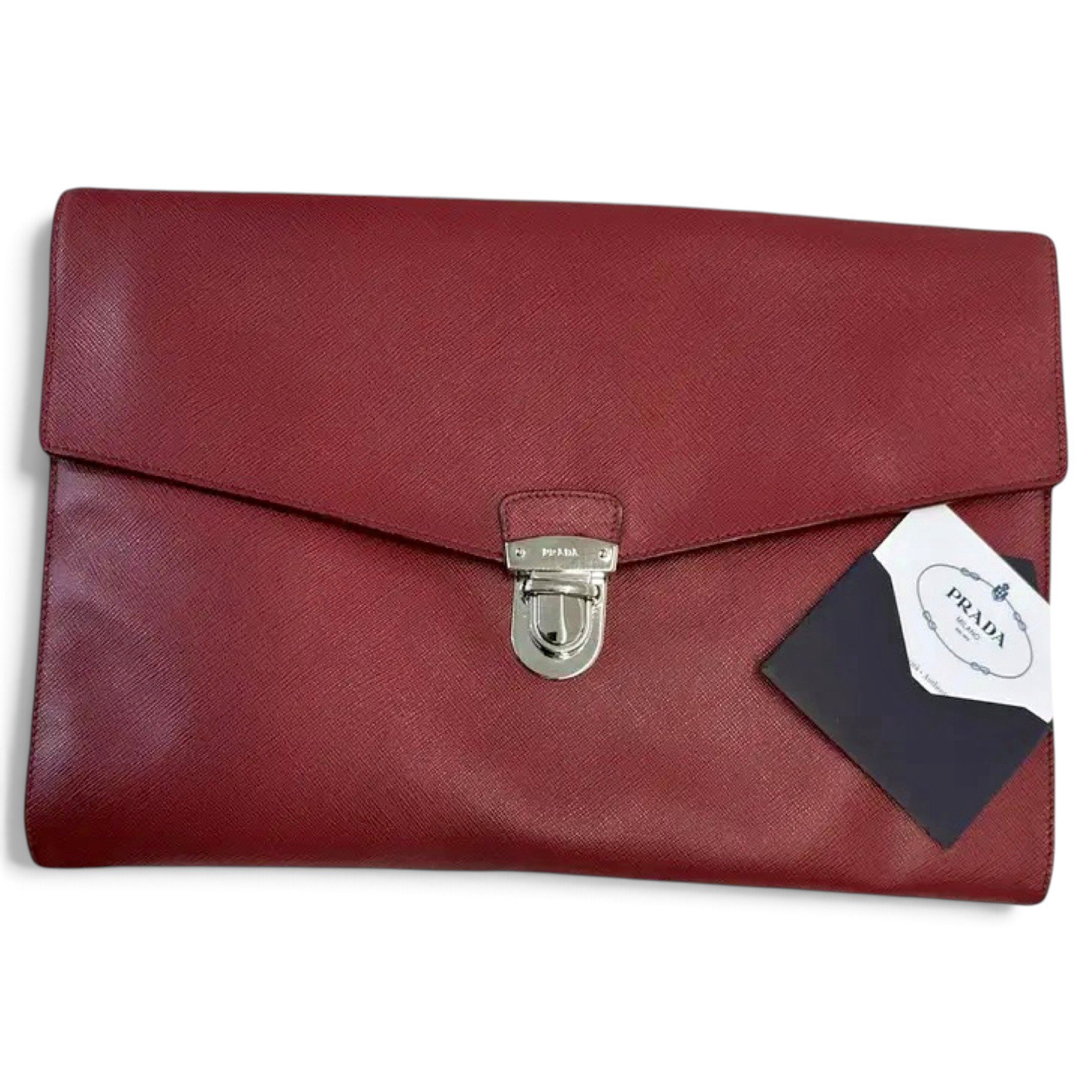 Leather clutch bag