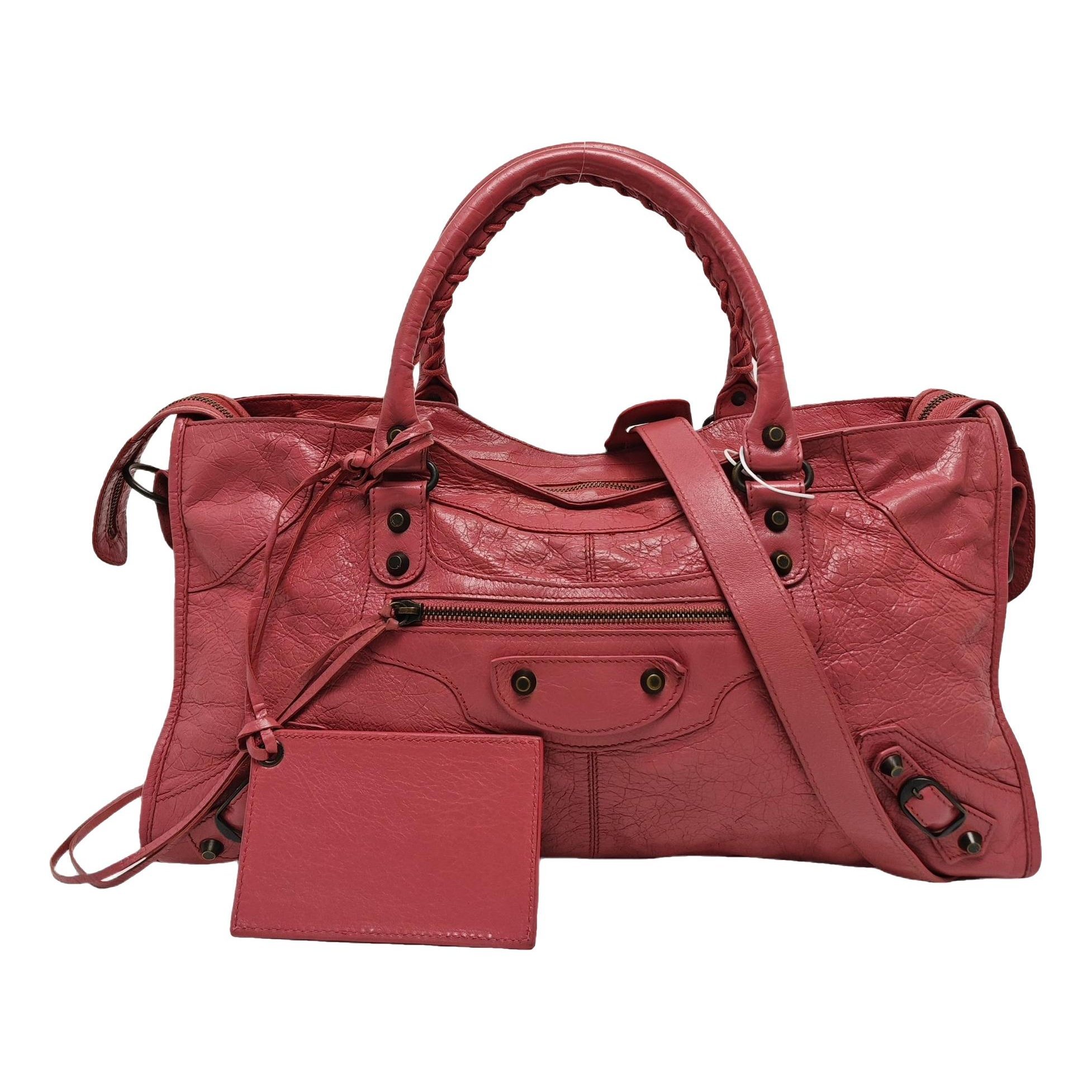 City leather handbag