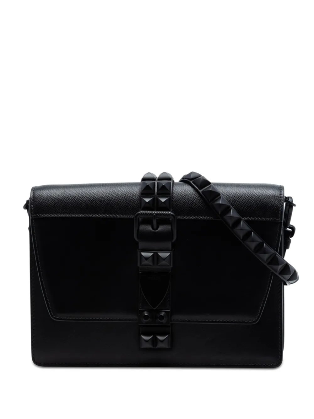 2018 Saffiano Trimmed Studded City Calf Elektra crossbody bag