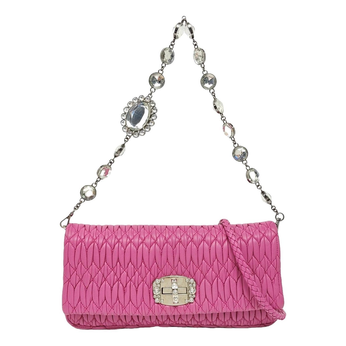 Miu Crystal cloth handbag