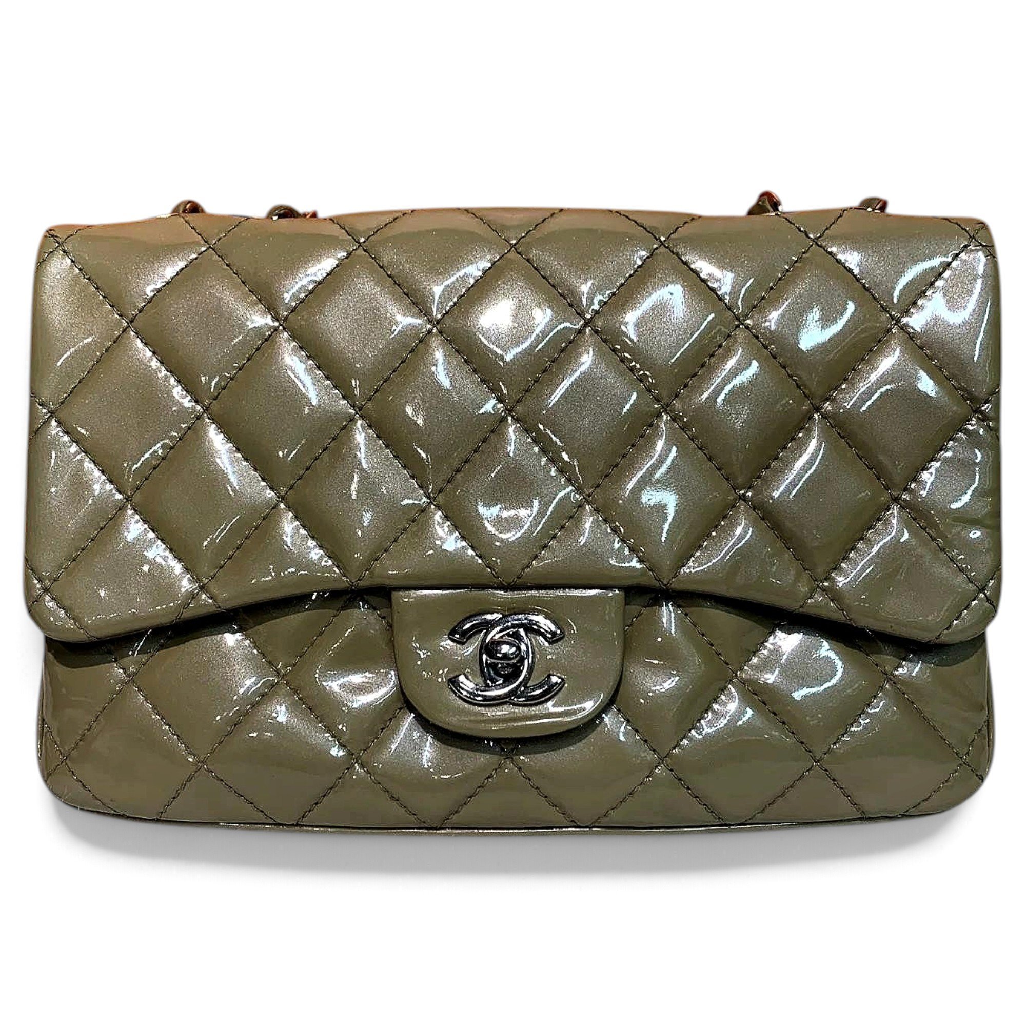 Patent leather handbag