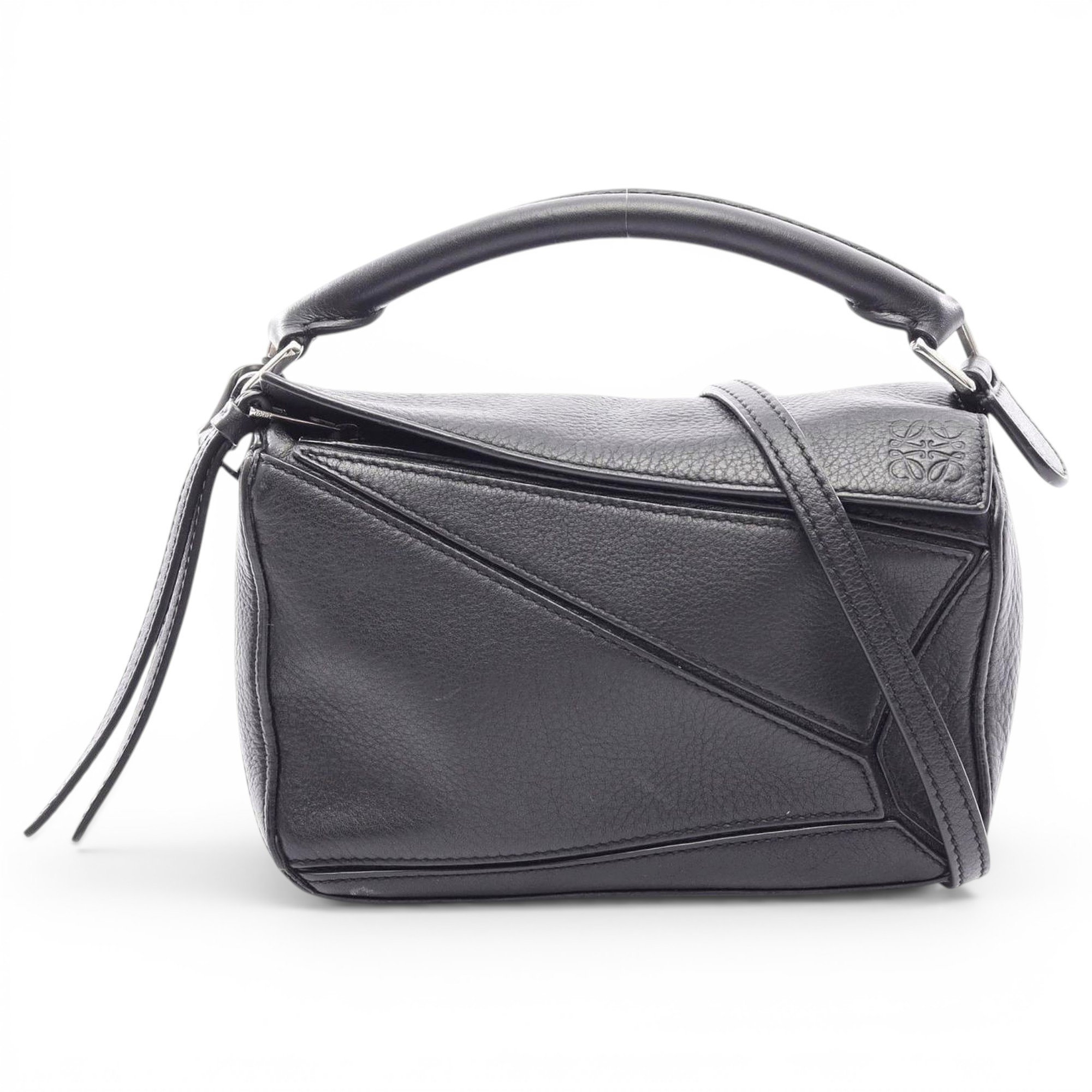 Puzzle leather handbag