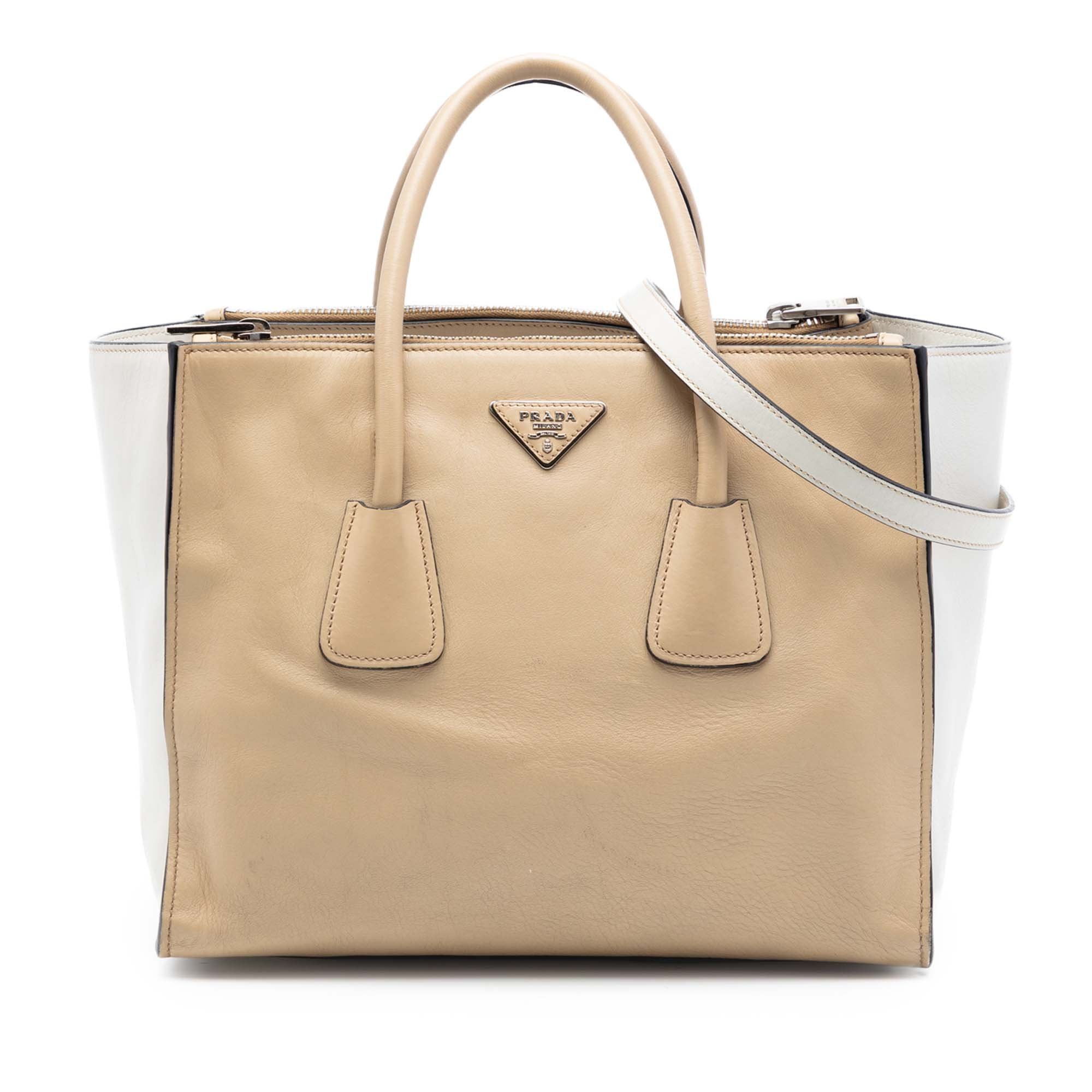 Double leather satchel