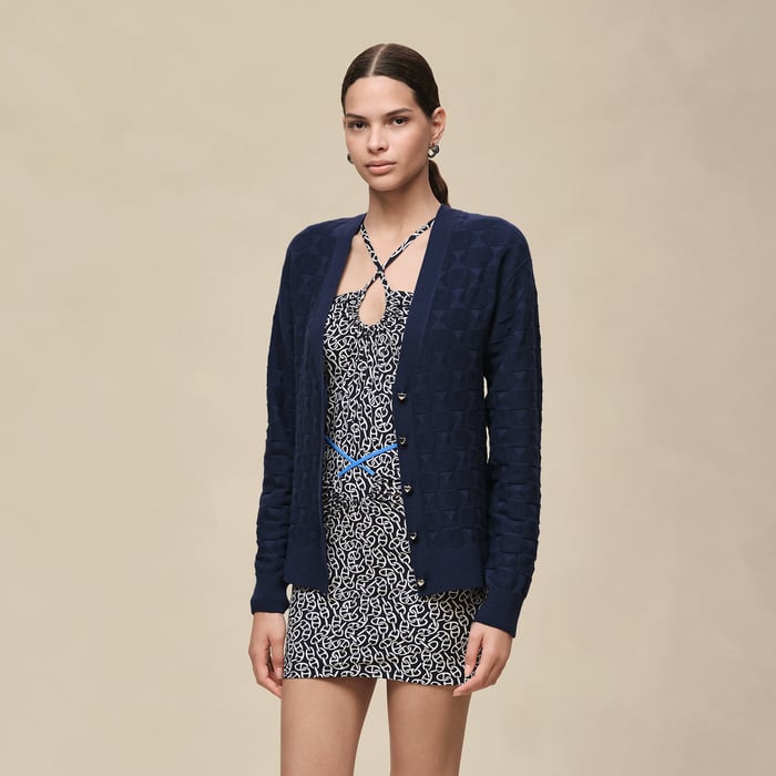 Bleu Outremer "Medor" Long-sleeve Cardigan