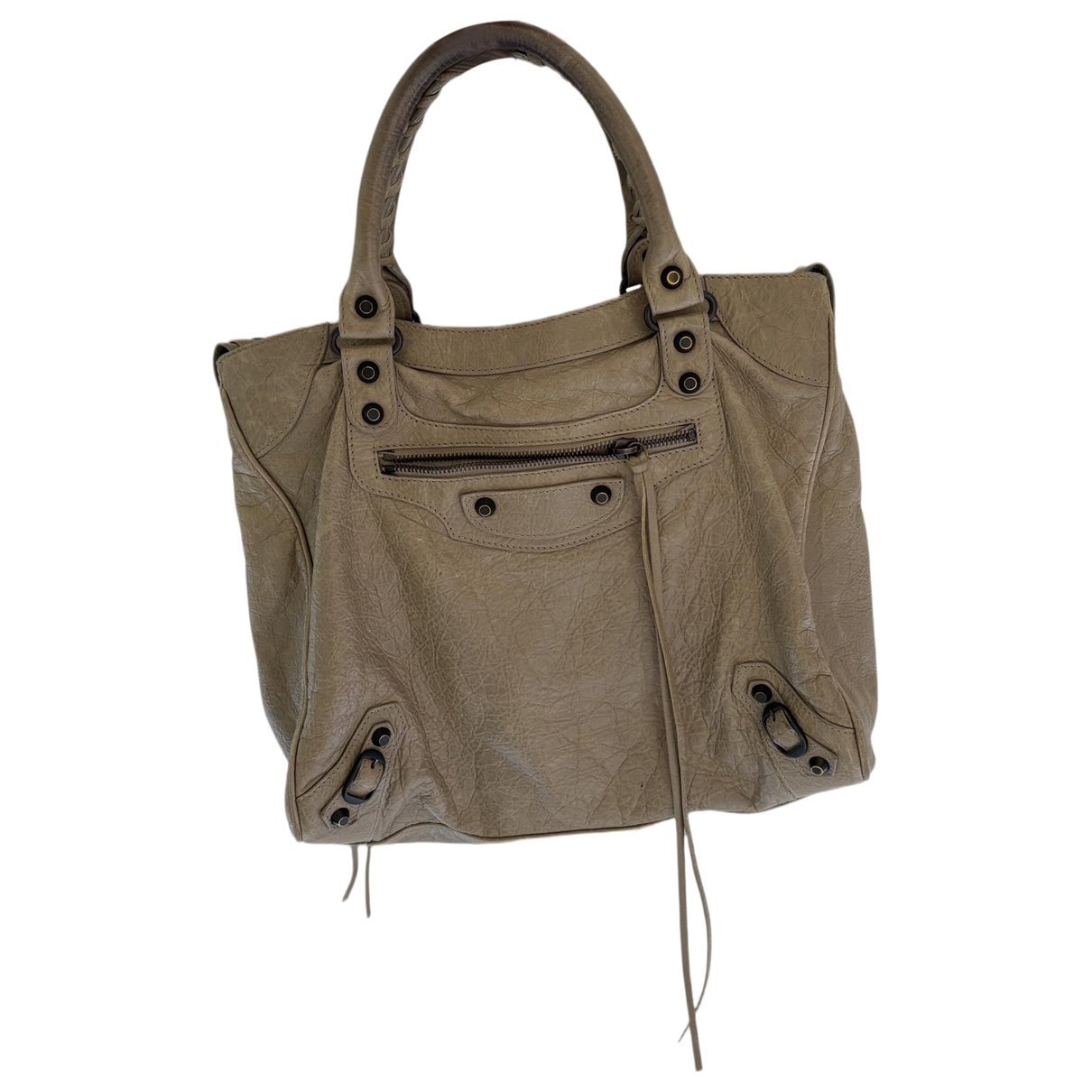 City leather handbag