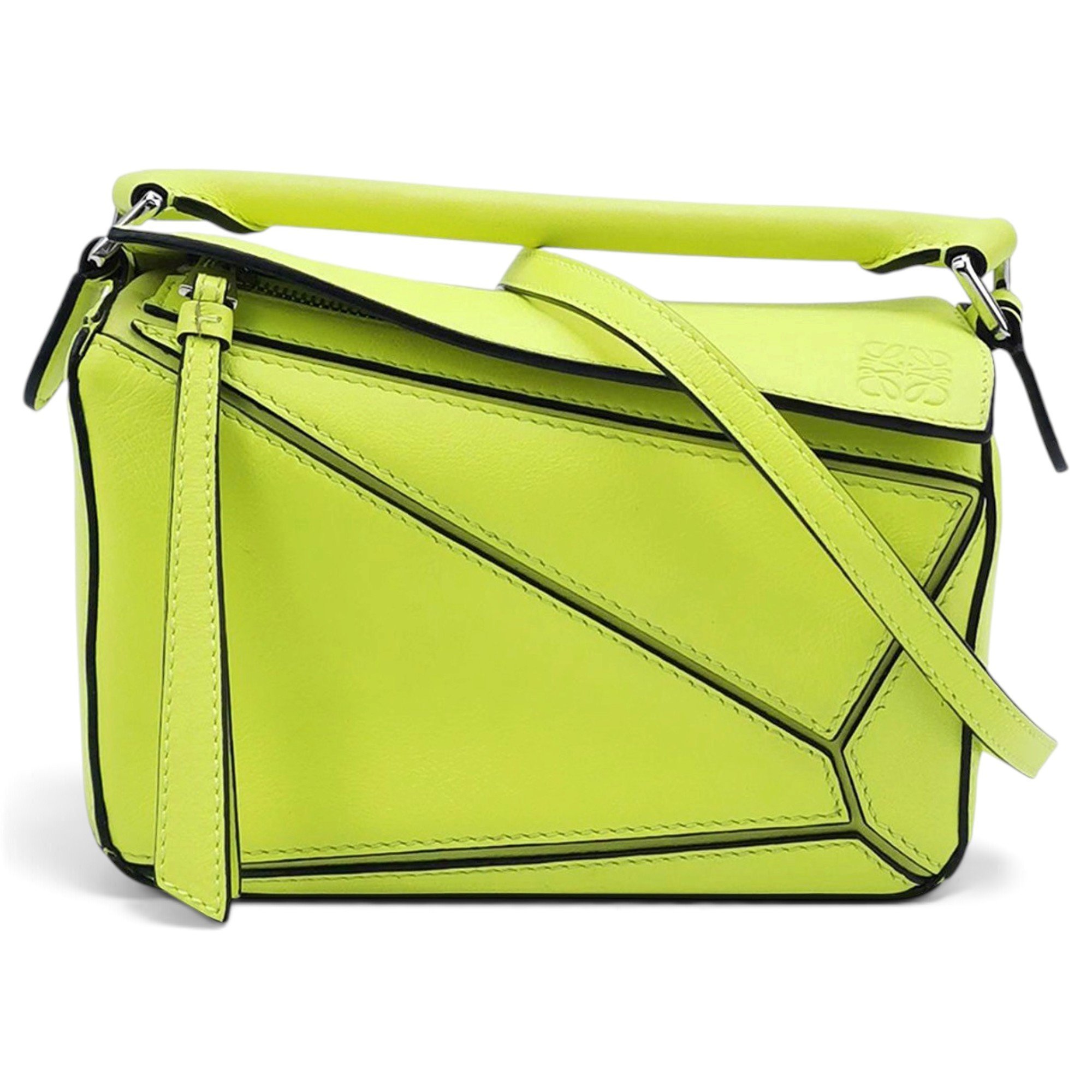 Puzzle leather handbag