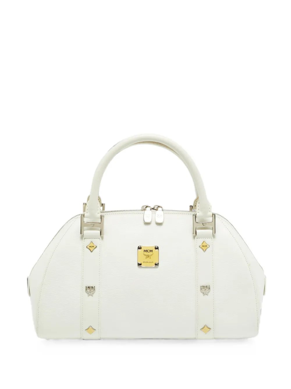 MCM logo-plaque leather handbag