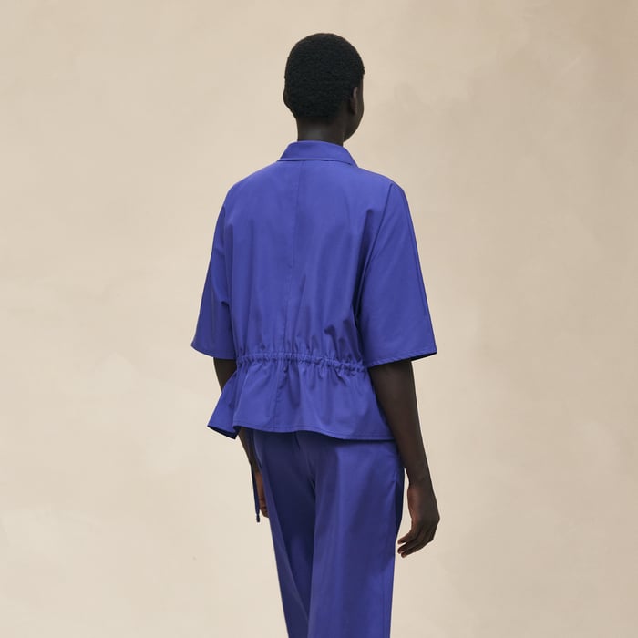Bleu Roi Embroidered Beach Shirt