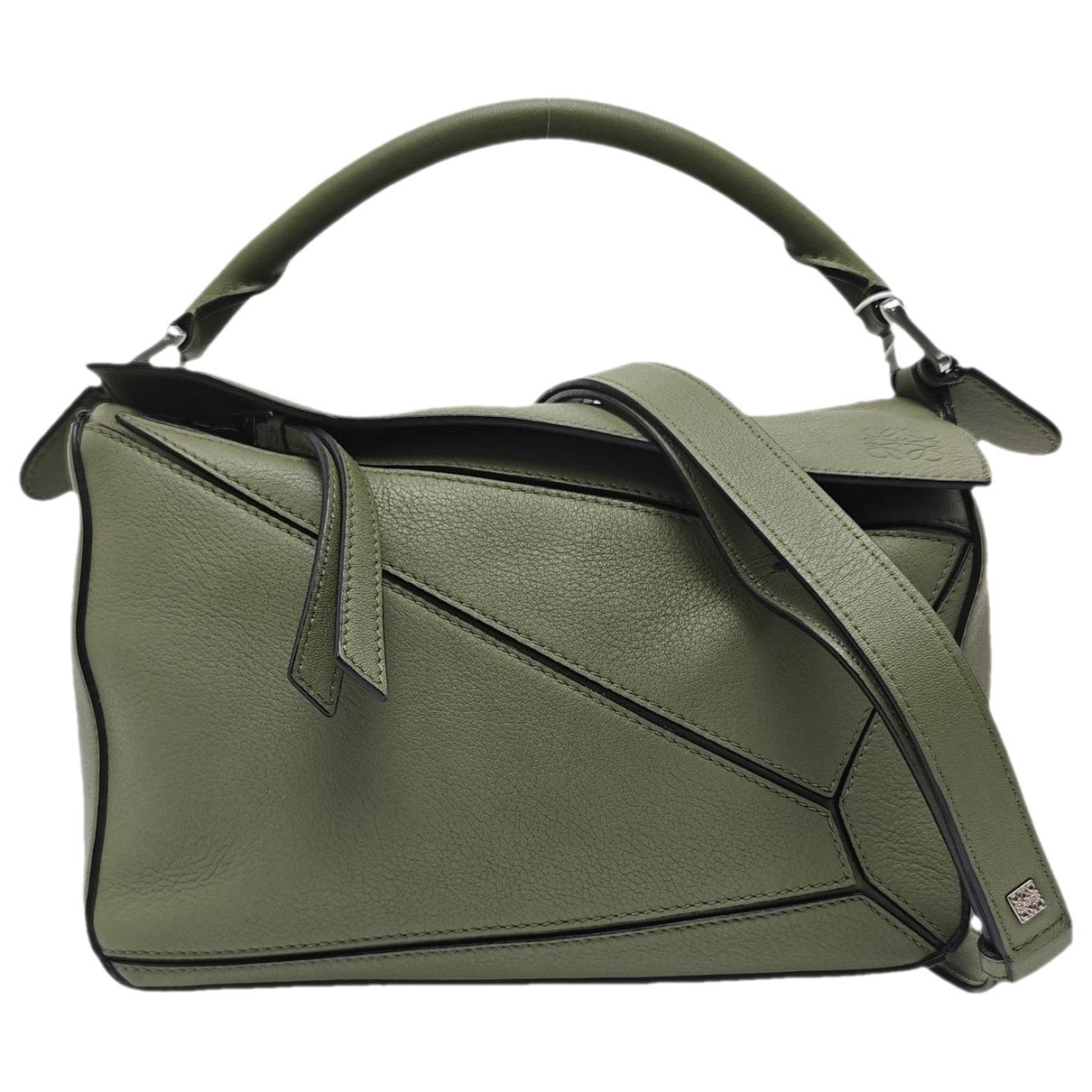 Puzzle leather handbag