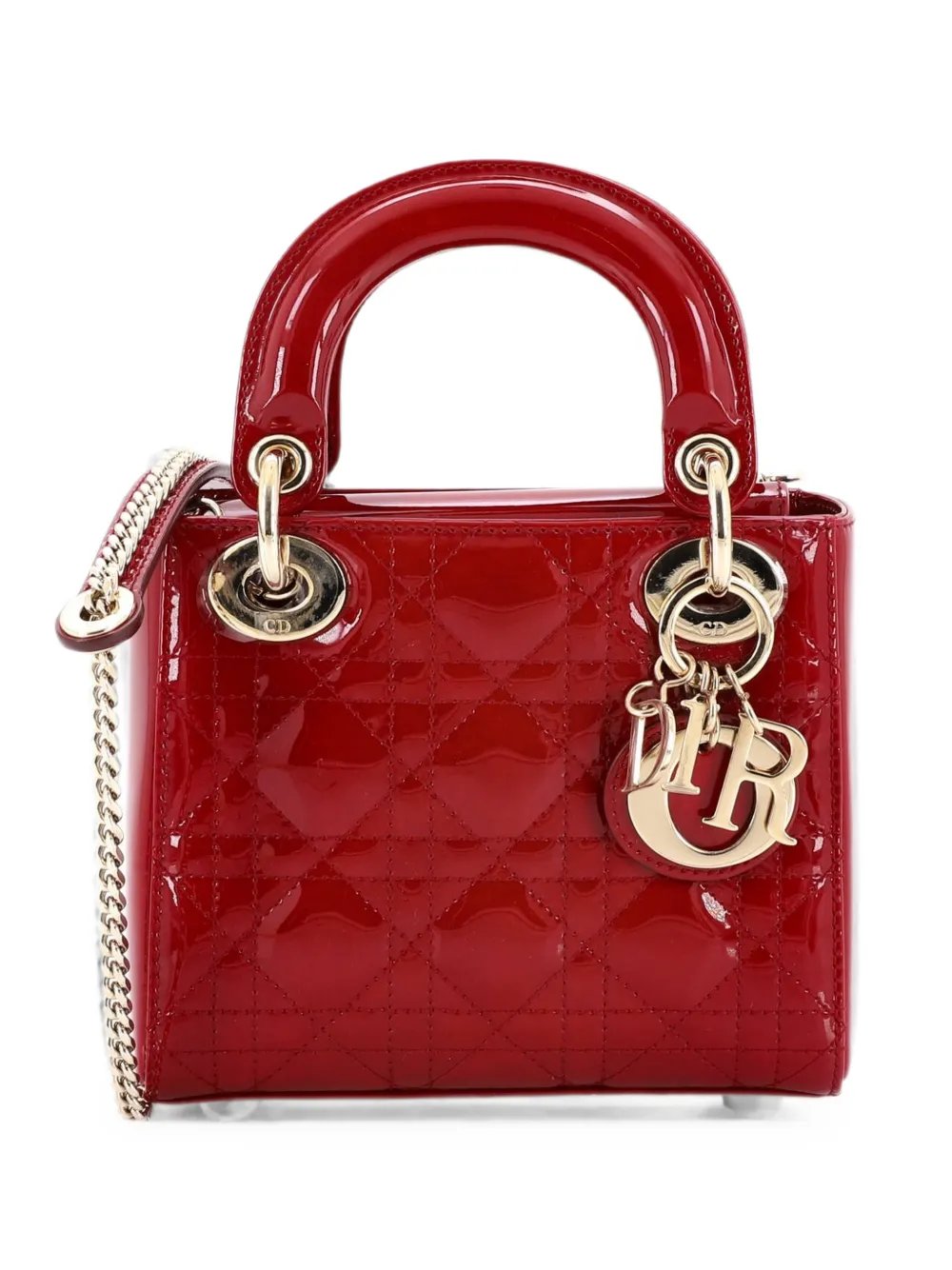 Lady Dior Chain Bag Cannage Quilt Patent Mini satchel
