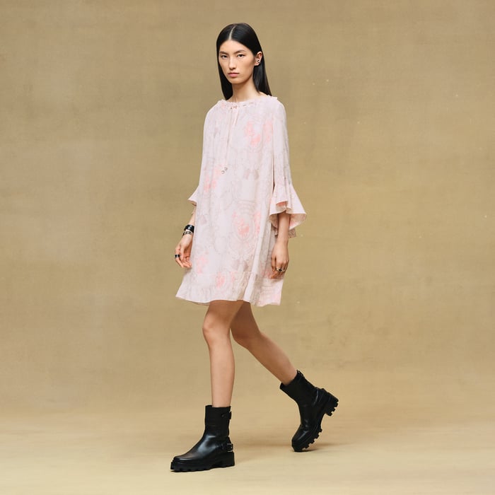 Rose Opaline "Aux Champs Remix" Flared Short Dress