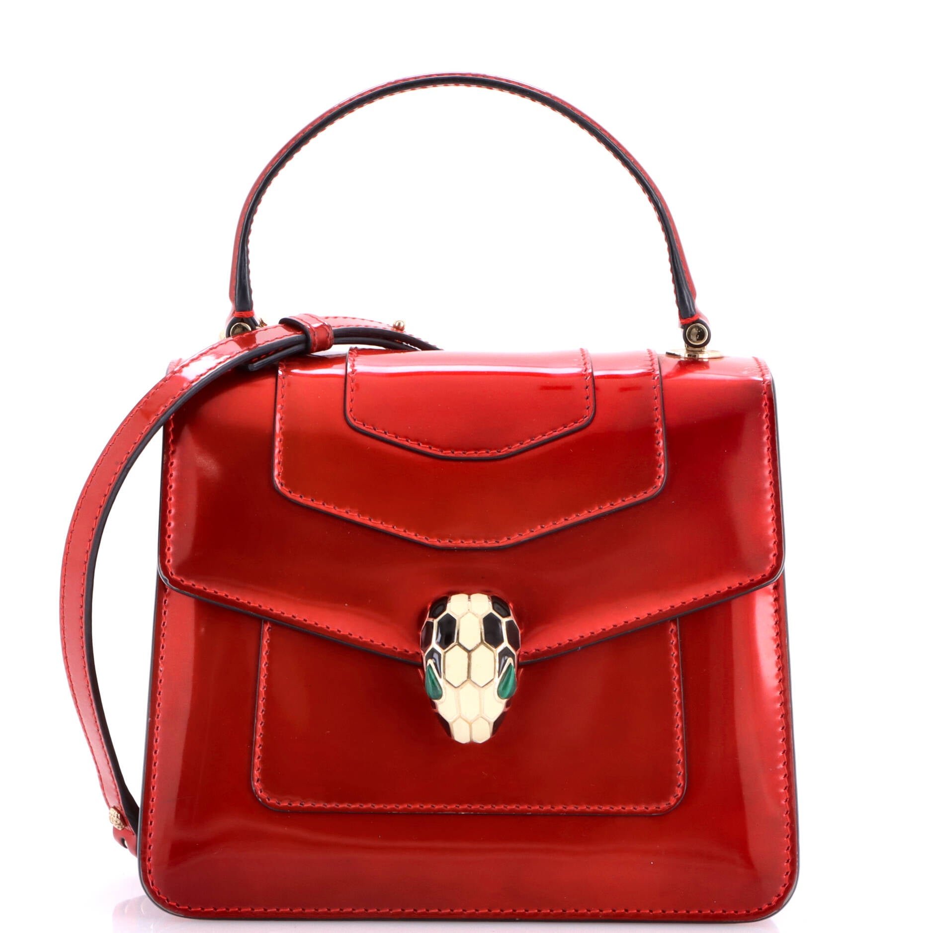 Serpenti Top Handle Bag Patent Small