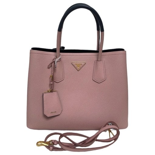 Double leather handbag