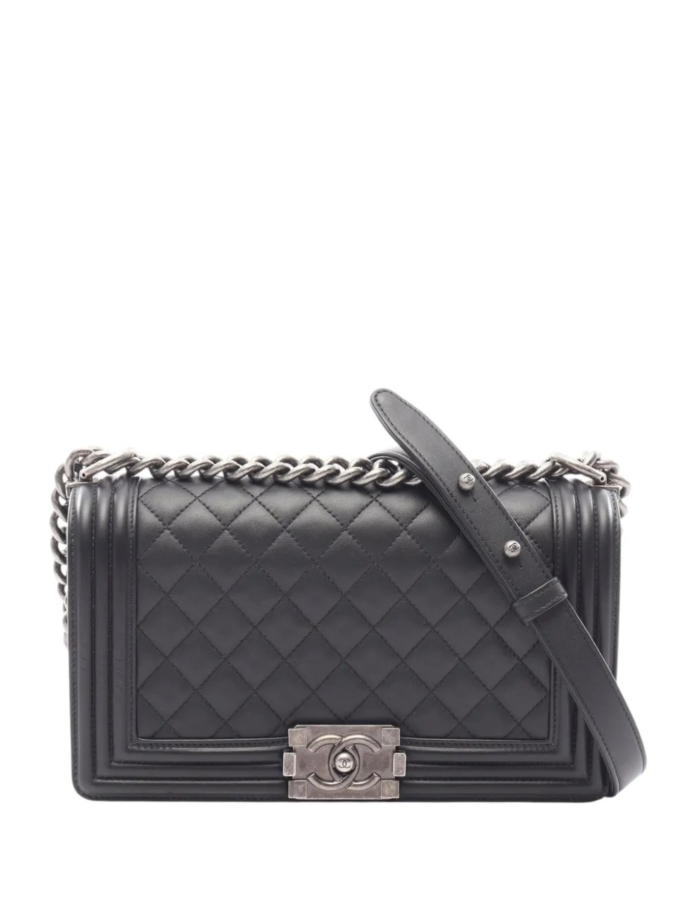 2018 Old Medium Quilted Lambskin Boy Flap crossbody bag